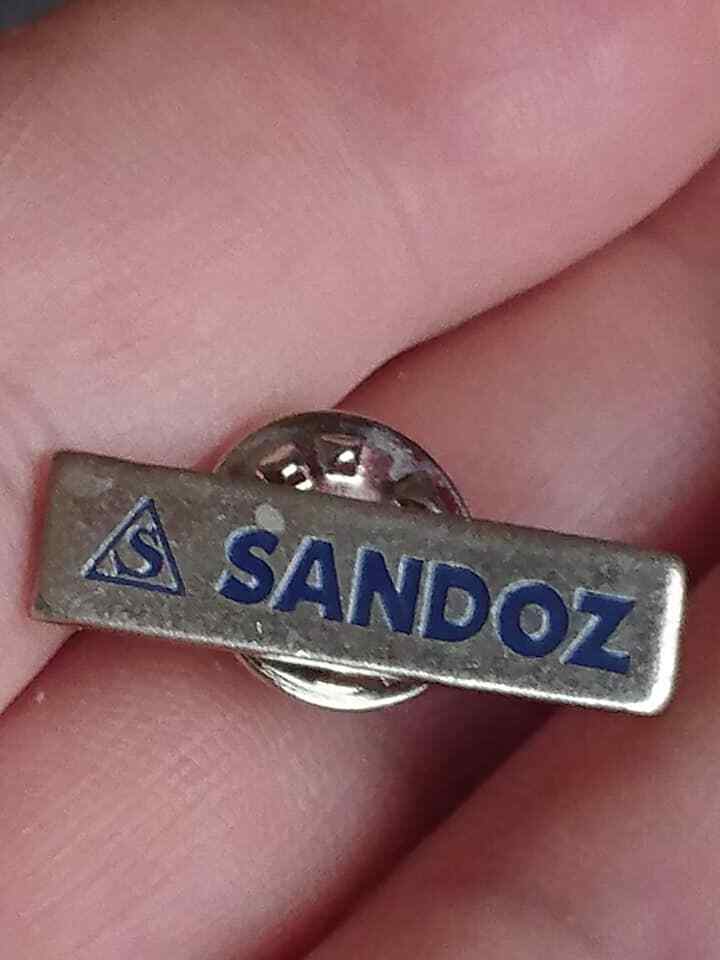 🔴SANDOZ Pharmaceuticals pin LSD Albert Hofmann Logo pin badge / second one🔴