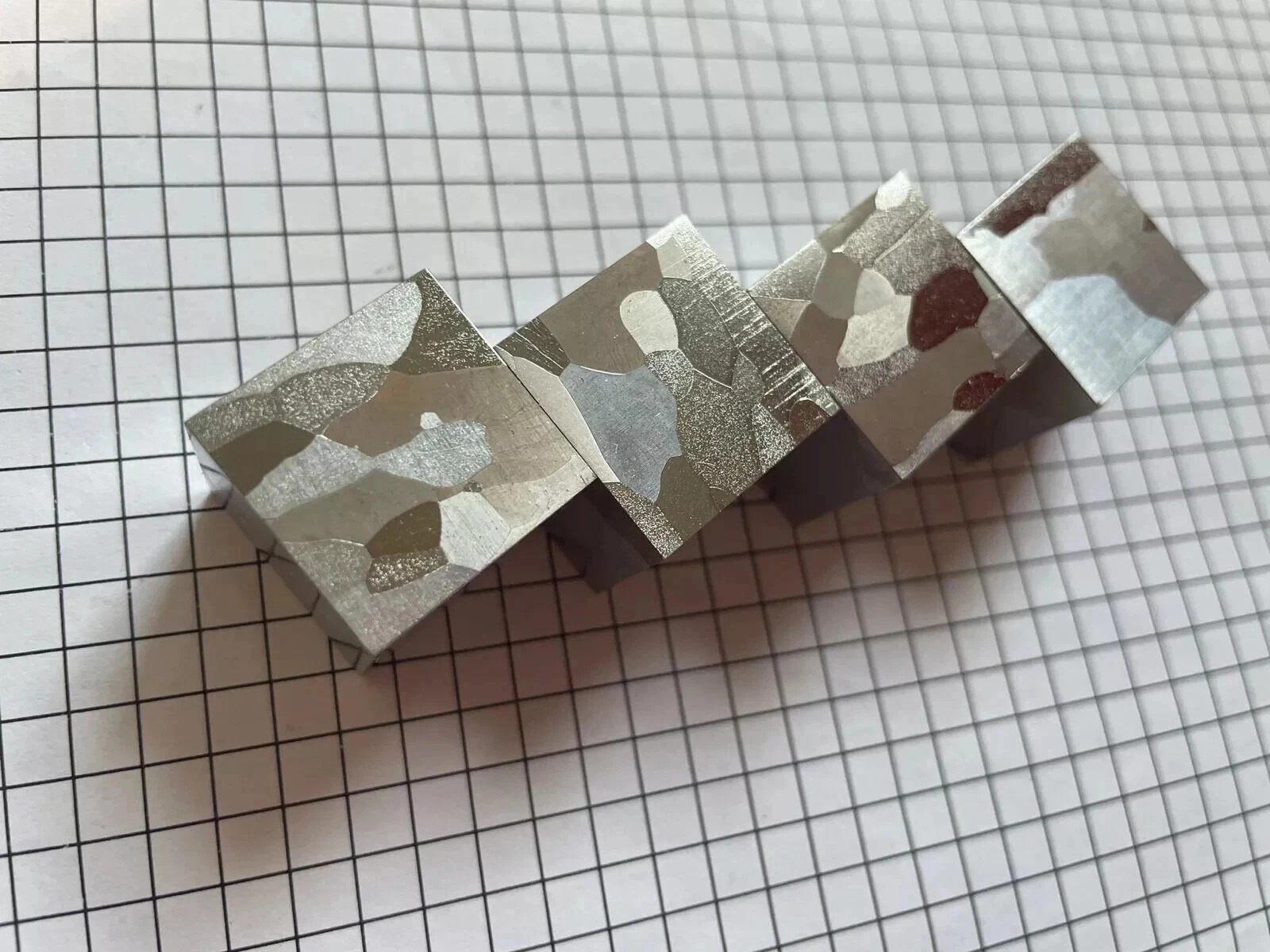 Niobium metal cube etched crystal structure high purity element collection