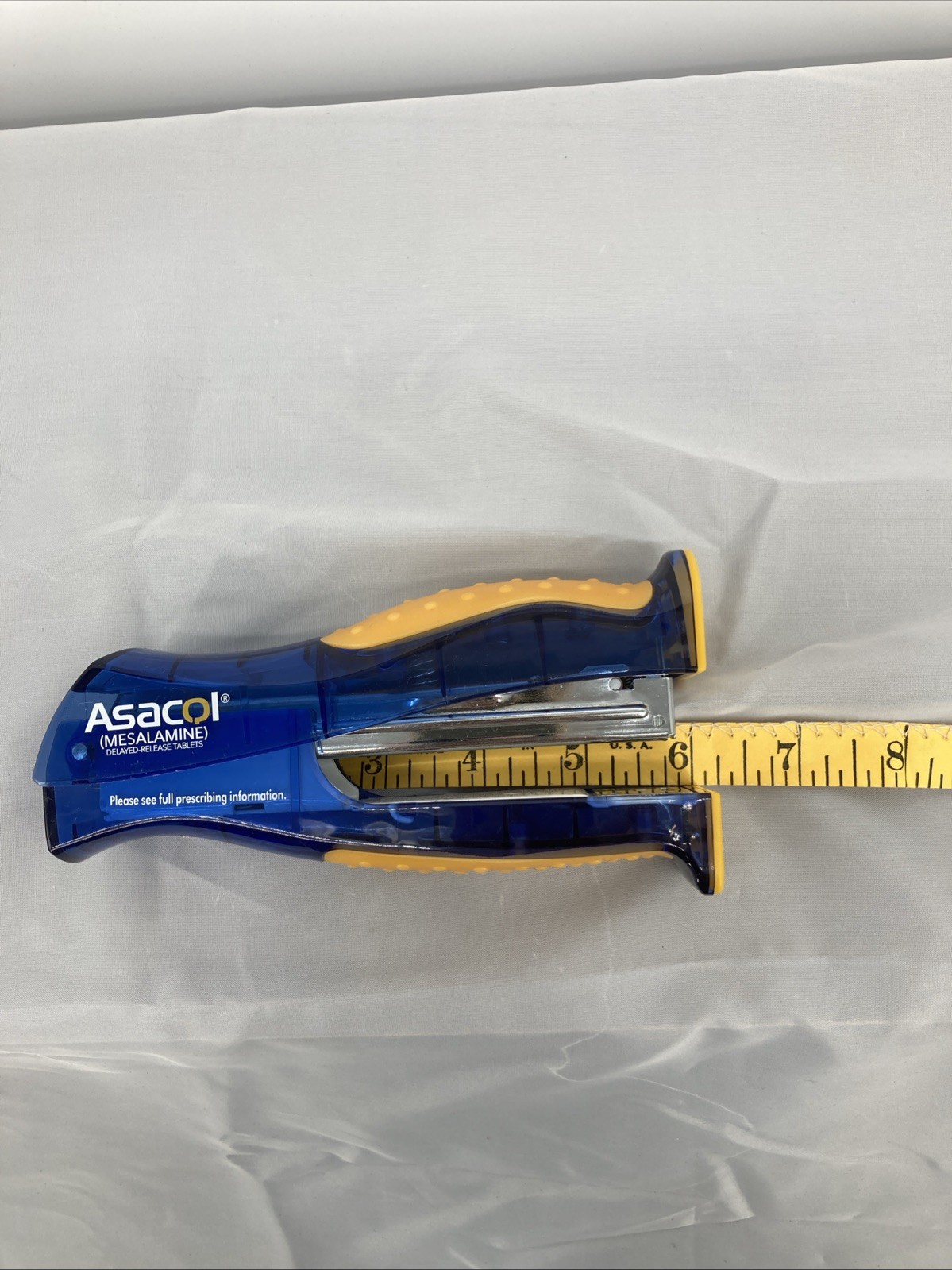Asacol Stapler Blue Yellow Drug Rep Pharmaceutical Promo Advertising 6”