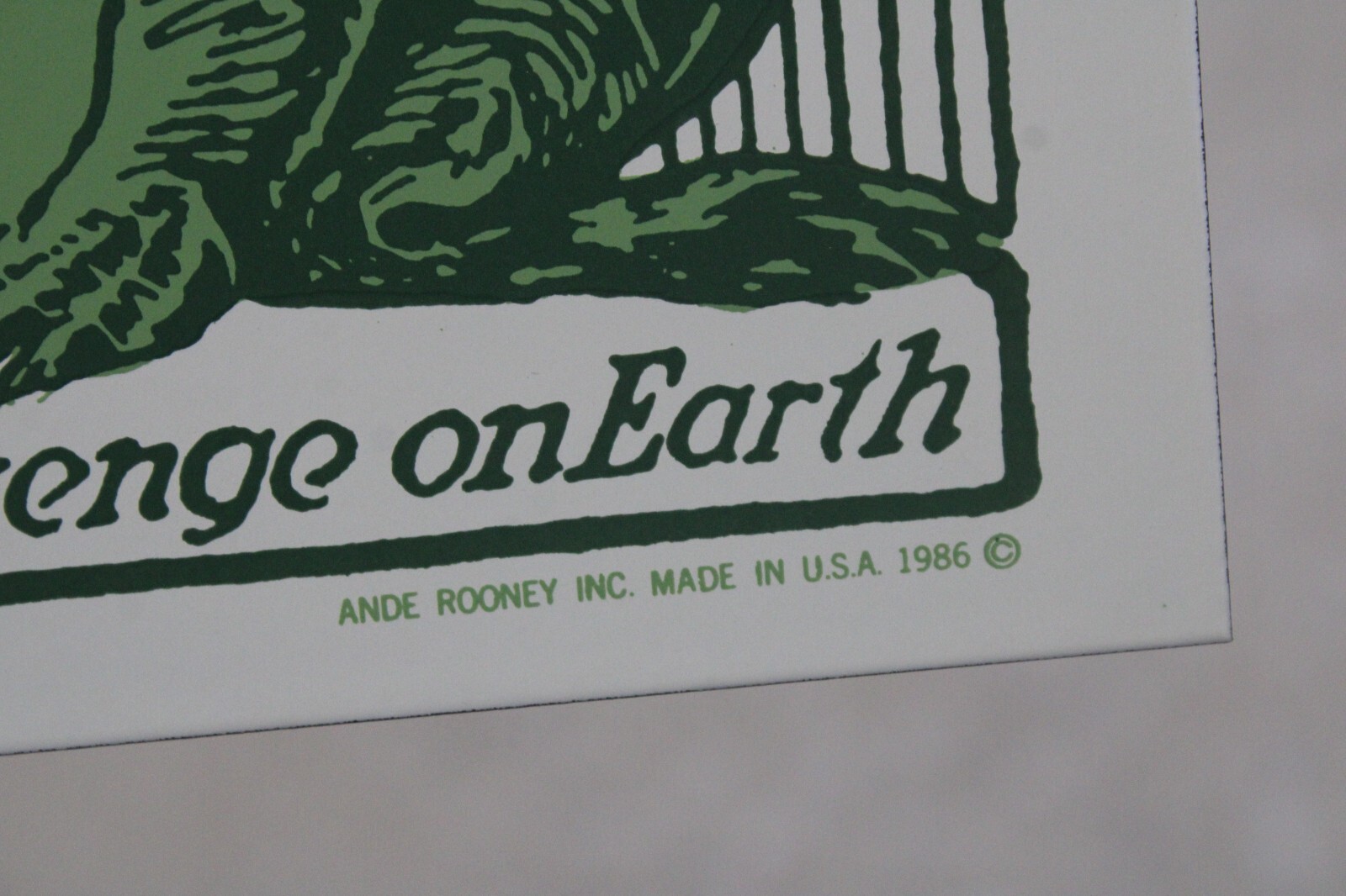 FROG IN YOUR THROAT Porcelain Sign PHARMACY DRUGGIST VINTAGE 1986 NOS 6X9