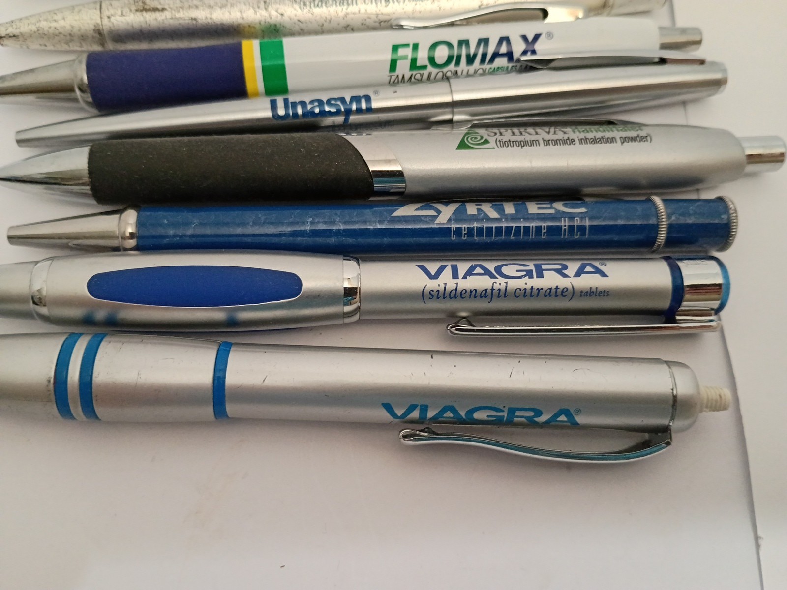 Lot 12 Big Pharma Drug Rep Pens Viagra Zyrtec Flomax AndroGel READ DESC.