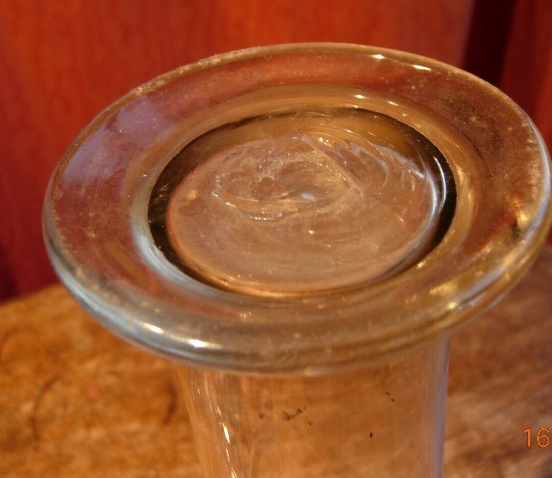 Measuring cylinder scientific glass hand blown with rough pontil