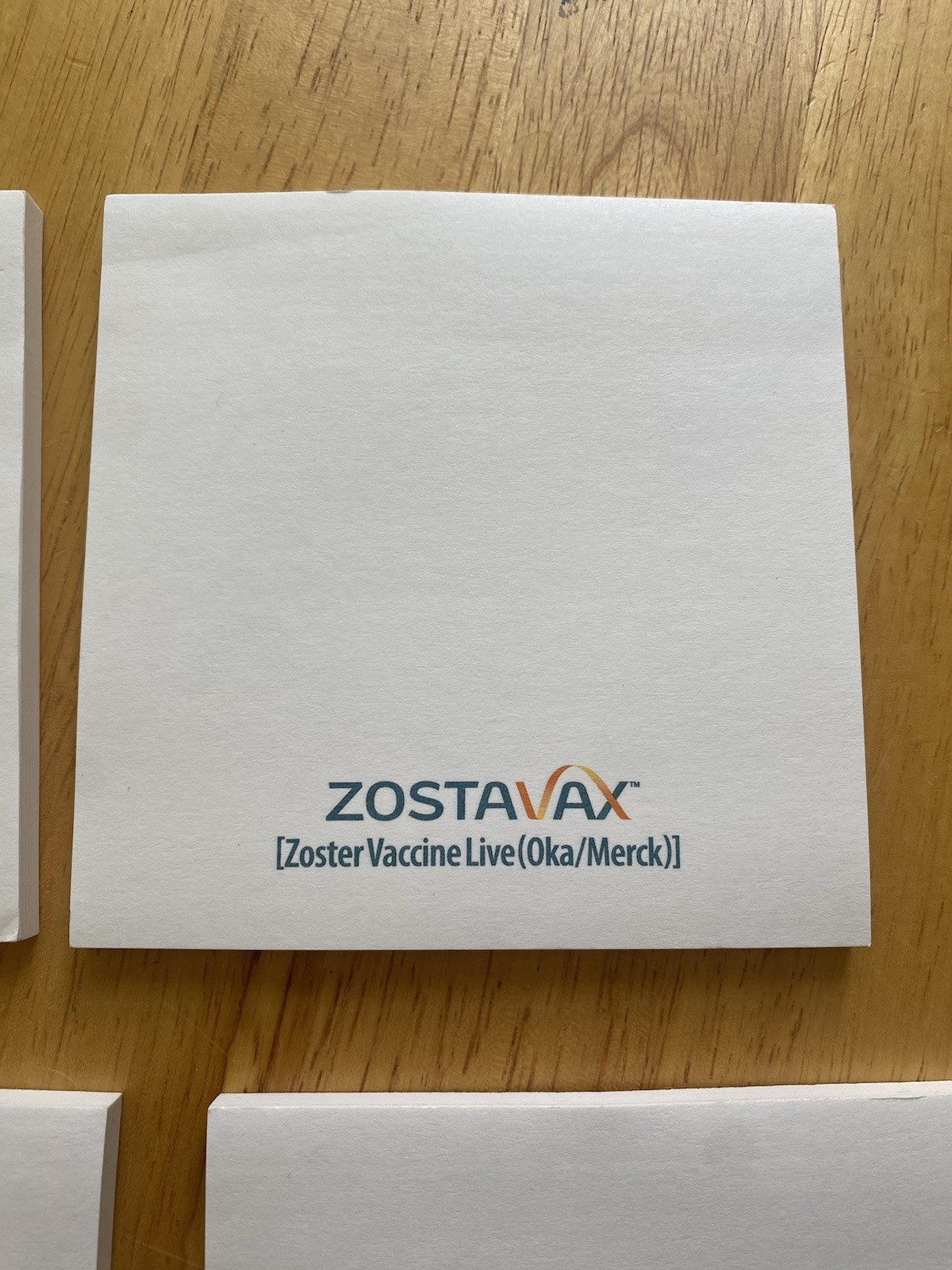 Zostavax 8 Sticky Note Pads Pharmaceutical Rep Advertisement Shingles NEW 4″x4″