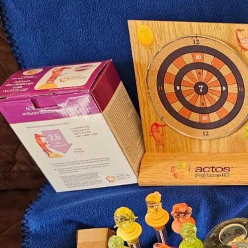 Actos Drug Rep Promo Items-Complete Set (Cups, Plushies, Atlas, Pens, etc)