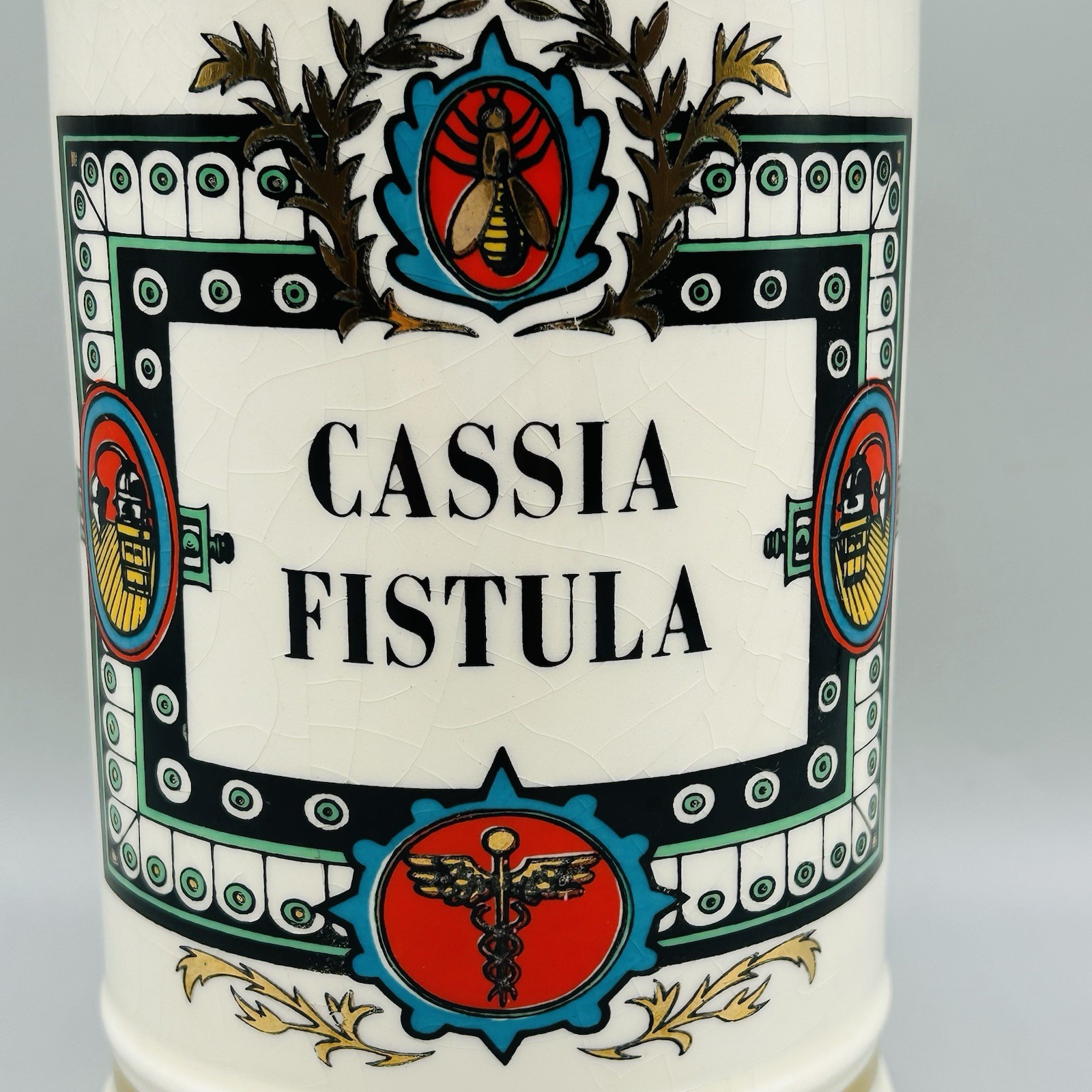 Vintage Cassia Fistula Lidded Ceramic Apothecary Jar Jeanne Robinette California