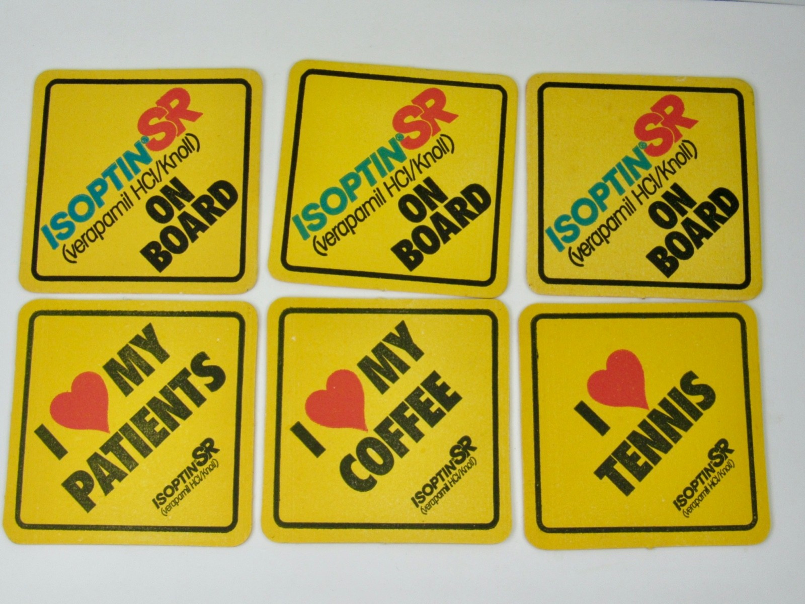 Isoptin Lot Coasters I Love Golf Coffee Tea Tennis Drug Rep Pharmaceutical Promo