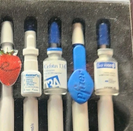Vintage Pharmaceutical Drug Rep Pens, Pfizer, Curasan Adverts Lot Of 10 Collect