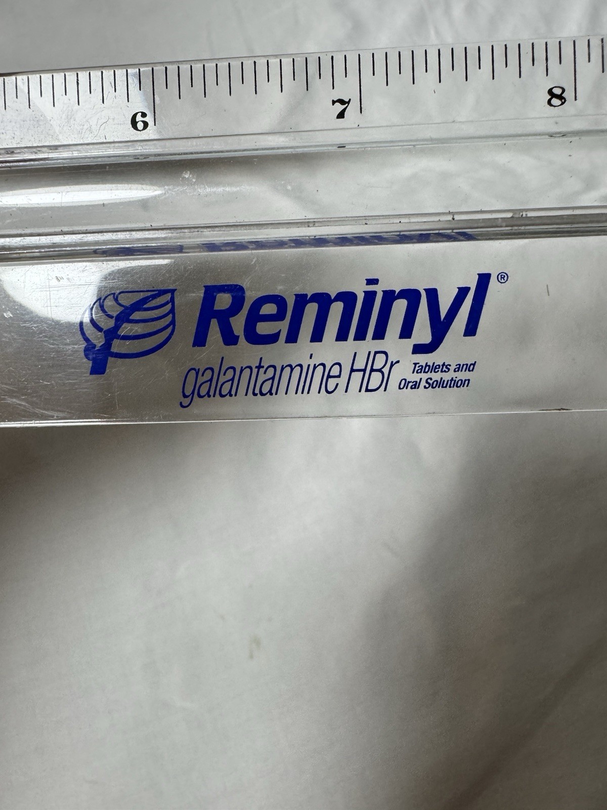 Drug Rep Pharmaceutical Reminyl Galantamine Clear Plastic Ruler Collectible