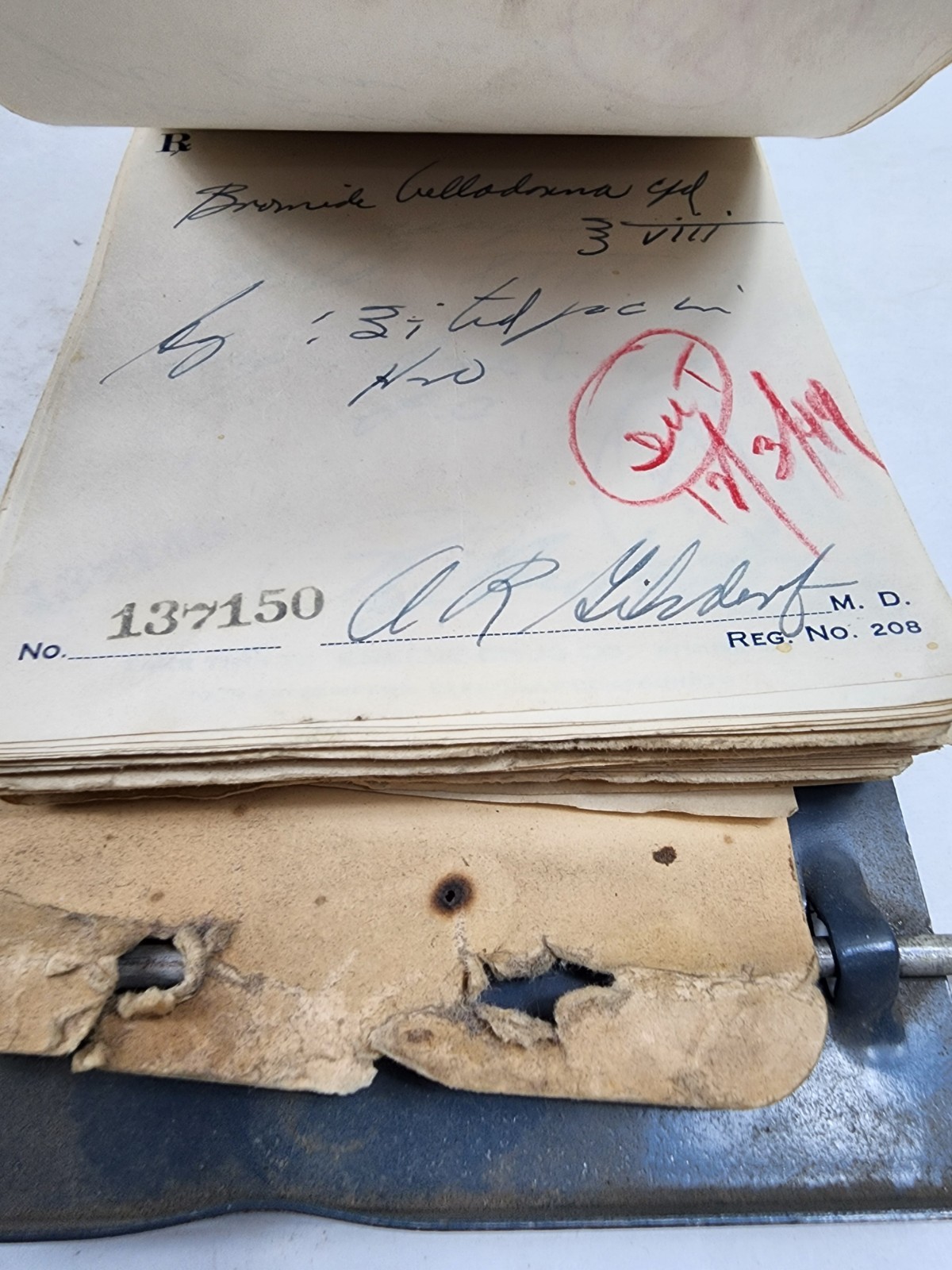 Prescription Atlas Rx Pad Paper Apothecary Druggist Pharmacy Medicine 1949