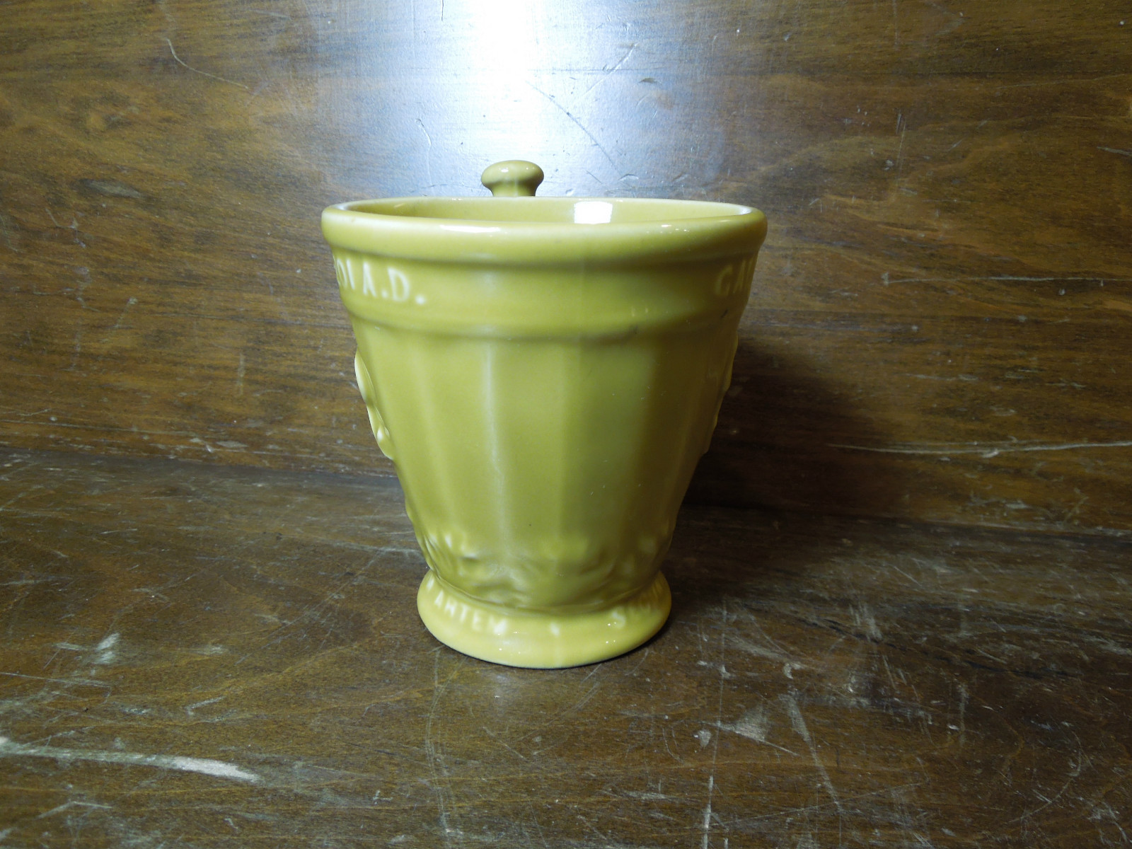 Vintage Ceramic Mortar Schering Coricidin Galen 131-201 AD Secundum Artem