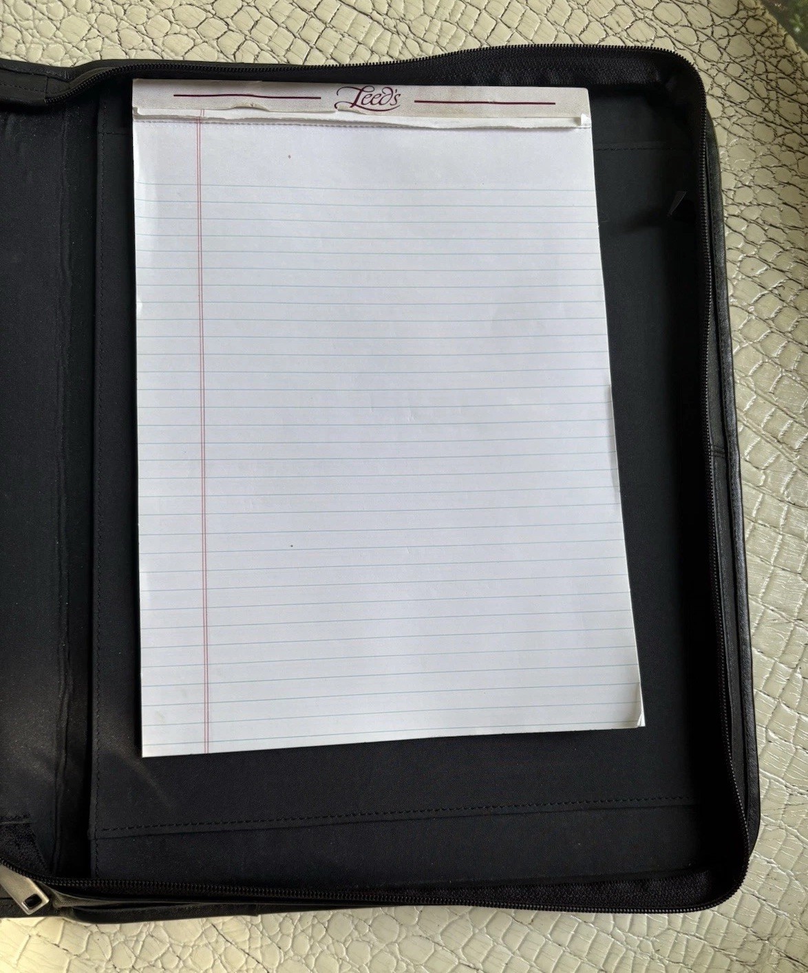 Paxil Pharmaceutical Leather Portfolio Binder Zip Around Black Embossed Logo