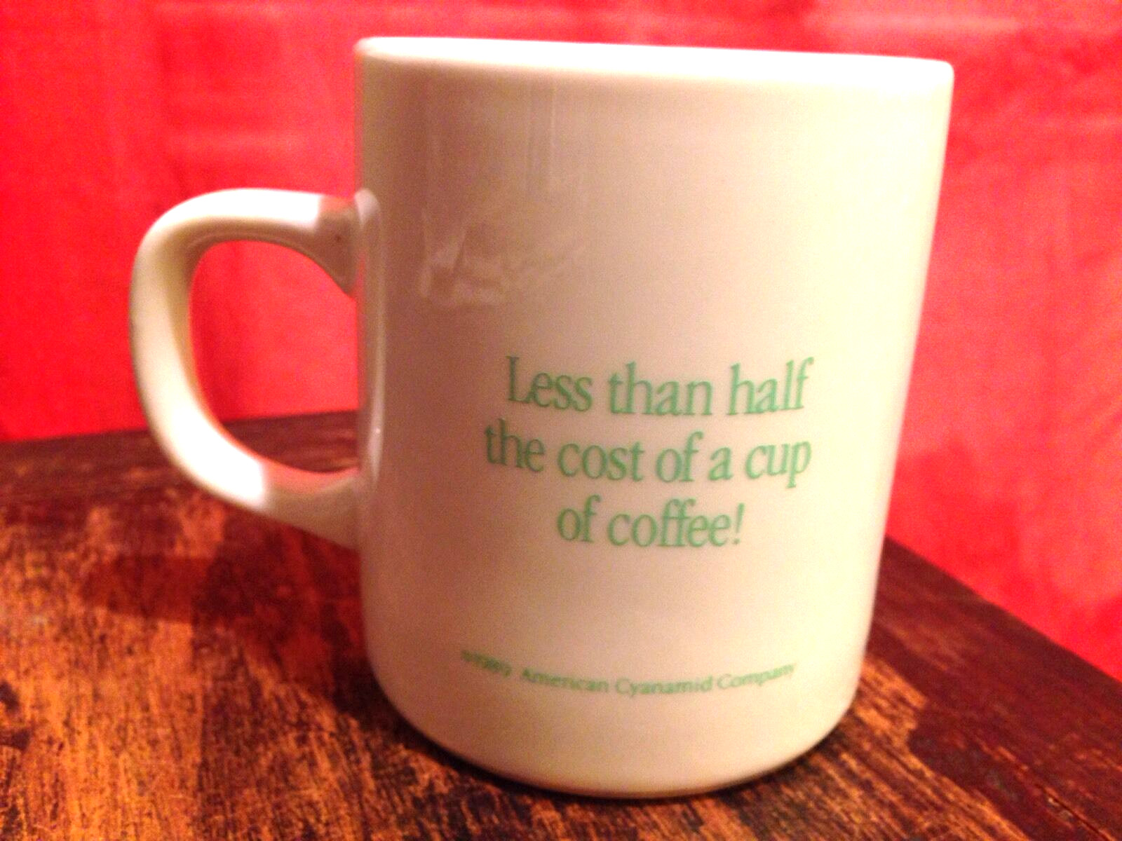 VMAXZIDE-25 1989 Mug/Cup Half Cost of Coffee pharmaceutical Cyanamid DRUG REP
