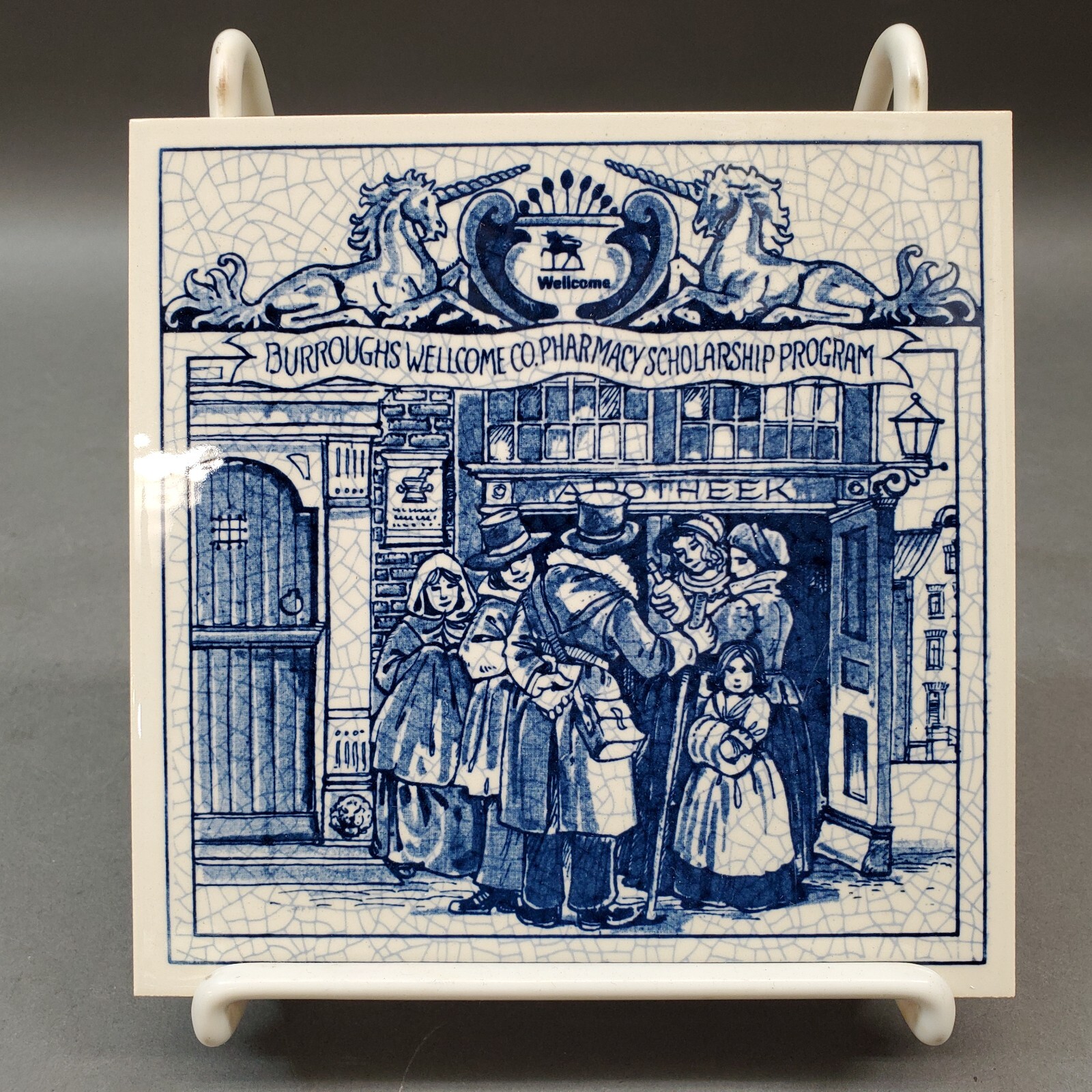 Burroughs Wellcome Co. Pharmacy Program Commemorative Porcelain Tile Holland