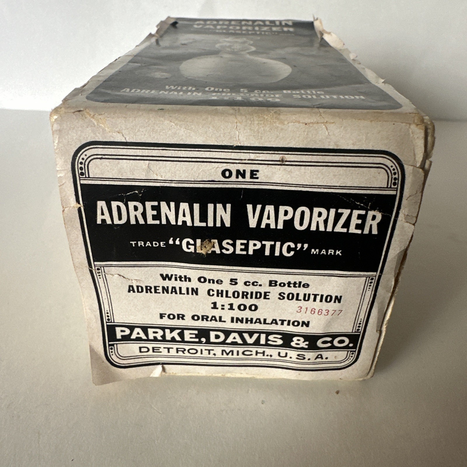 Antique Adrenalin Vaporizer Set Glaseptic Parke Davis & Co Detroit MI Complete