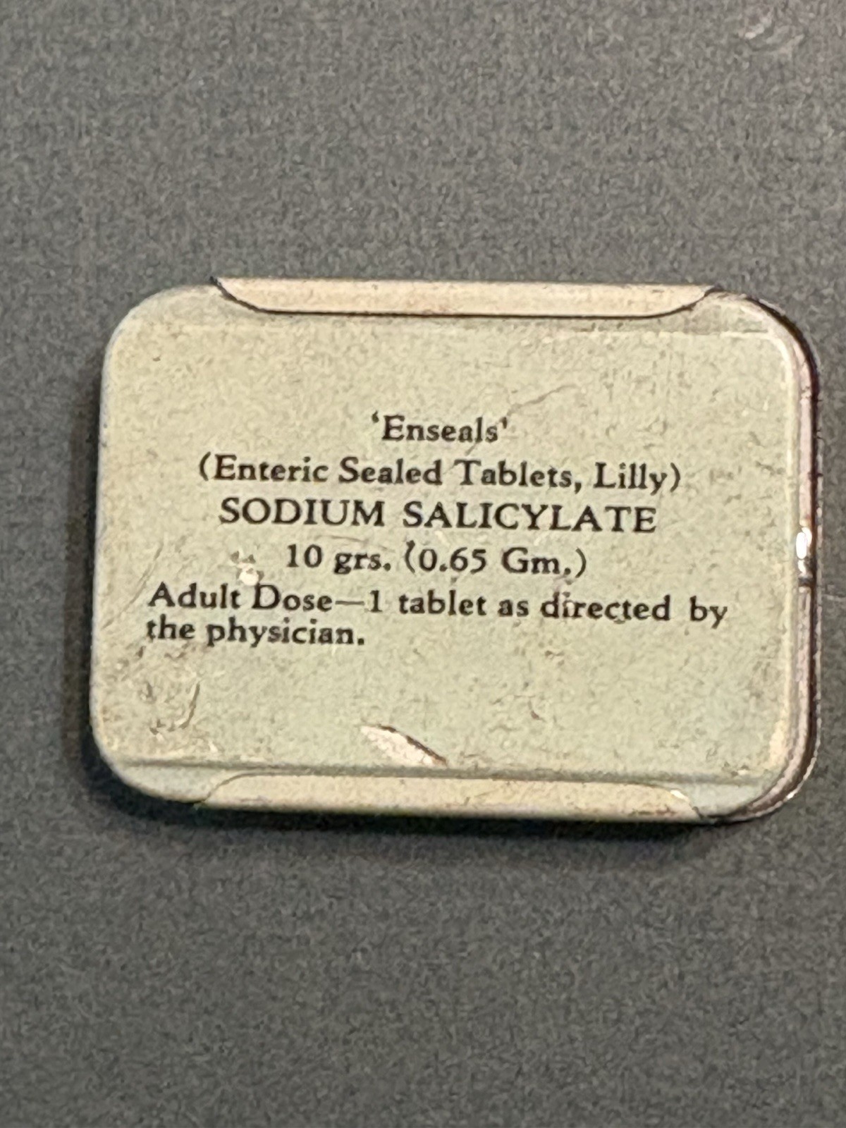 Vintage Eli Lilly Sodium Salicylate Tin – Rare PROFESSIONAL SAMPLE