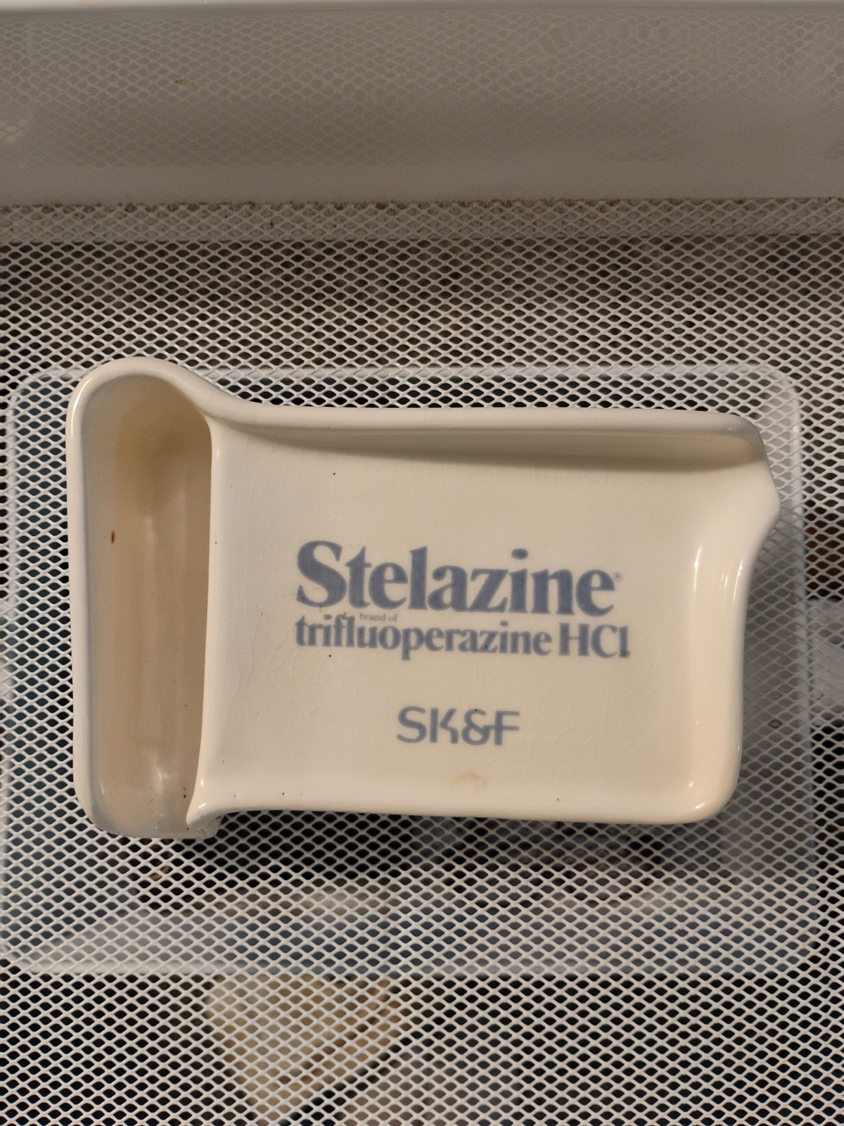 Vintage SK&F Stelazine trifluoperazine Anti-Psychotic Drug Ceramic Pill Counter