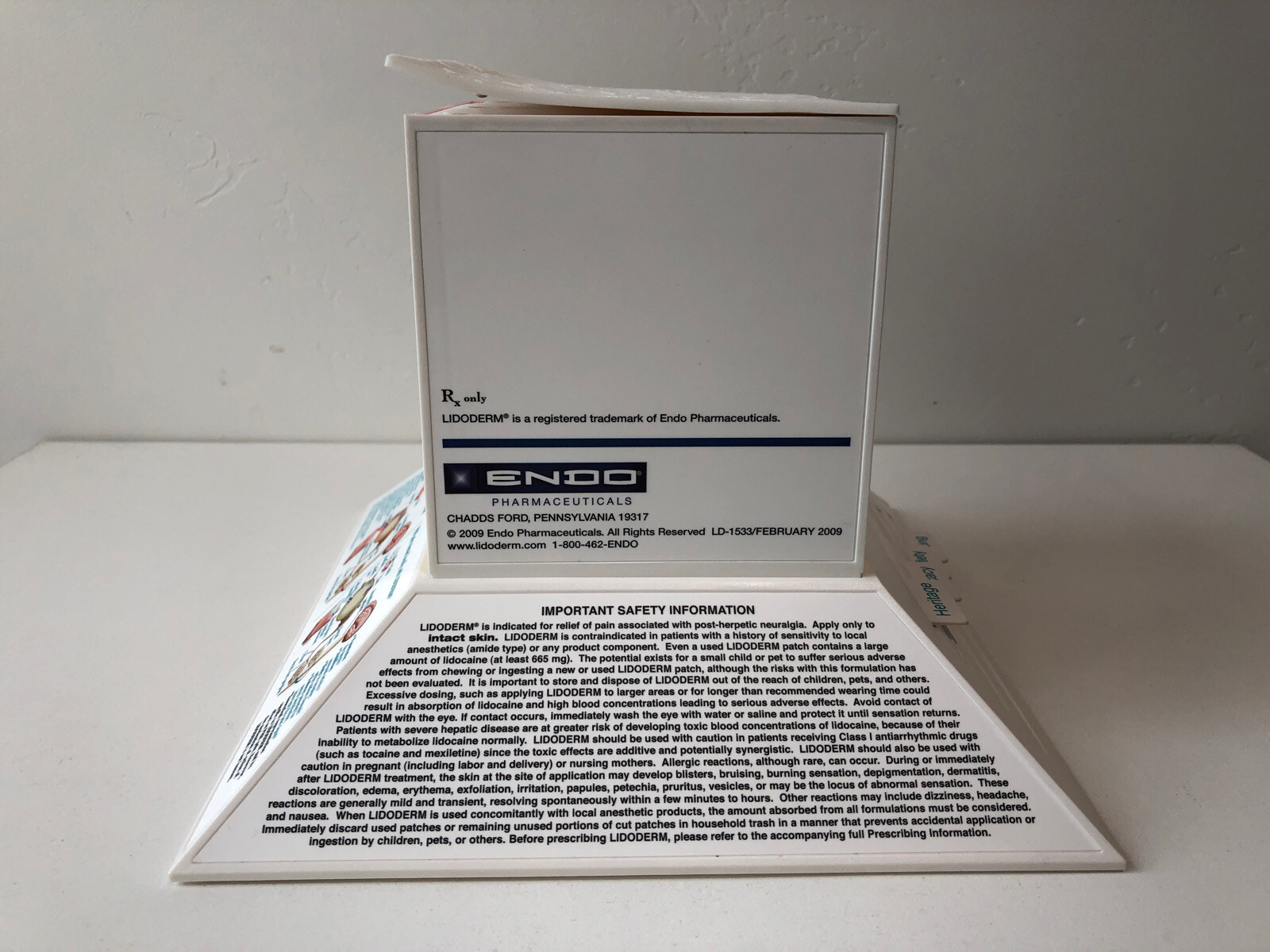 Endo Pharmaceuticals Drug Rep 3D Light Up Lidoderm Lidocaine Patch Model LD-1533