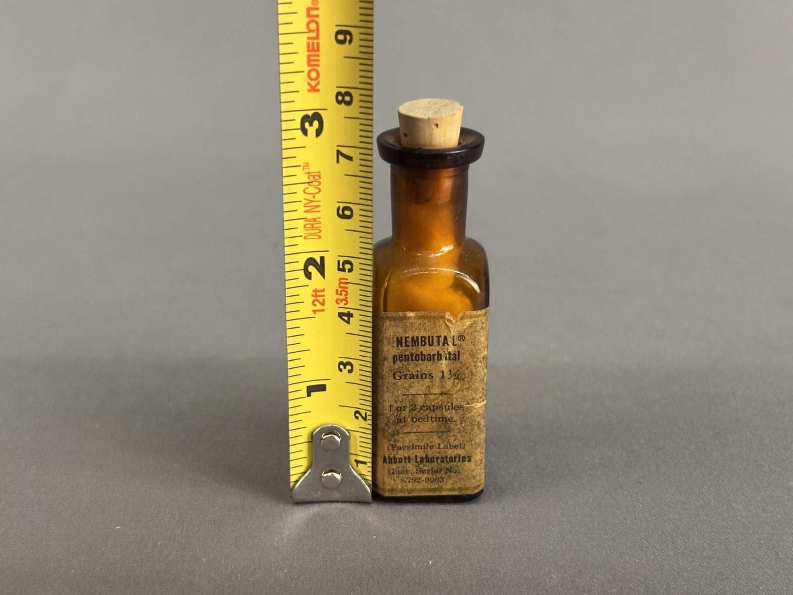Vintage Abbott Laboratories Nembutal Pentobarbital Bottle (11H)