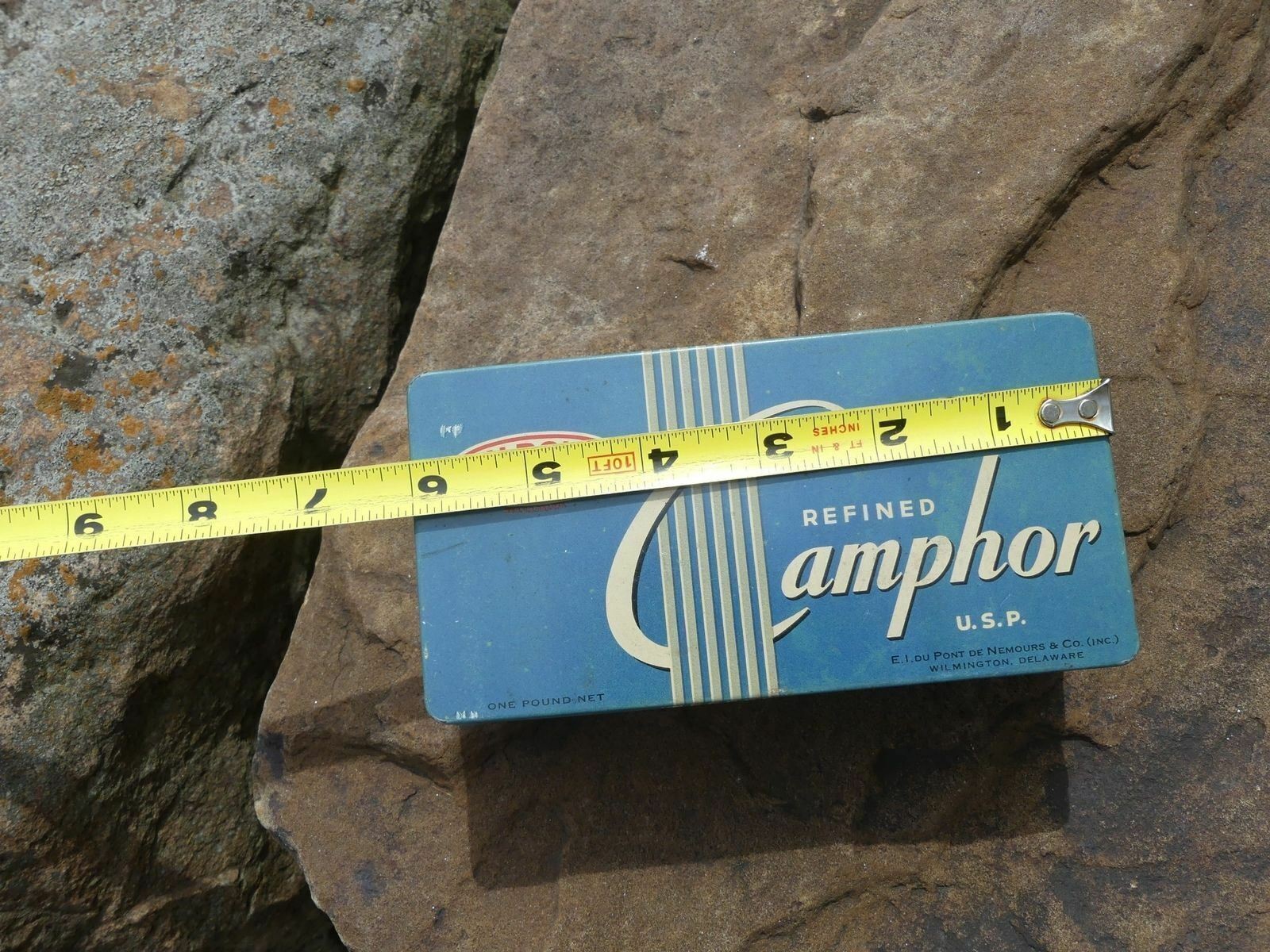 Vintage DuPont Camphor Tin – Litho Medicine Container – Wilmington DE