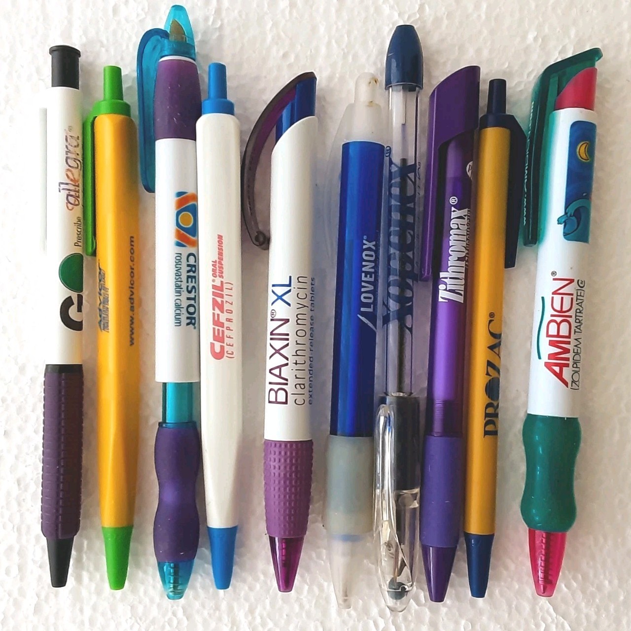 10 Pharma Collectible Ball Point Pens Ambien Crestor Lovenox UNTESTED READ