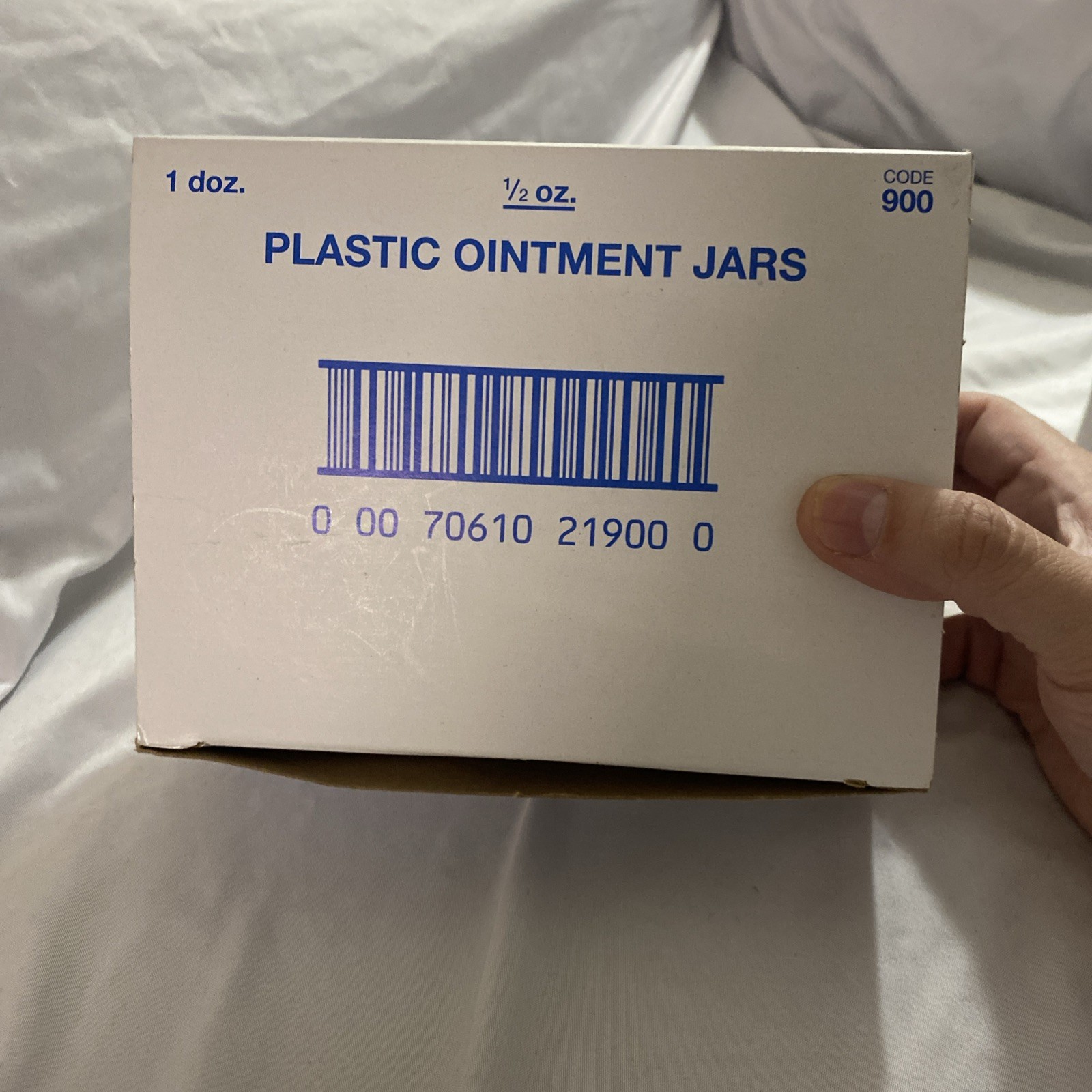 BERRY Plastics Corporation Plastic Ointment Jars 1/2 Oz White Plastic With Caps