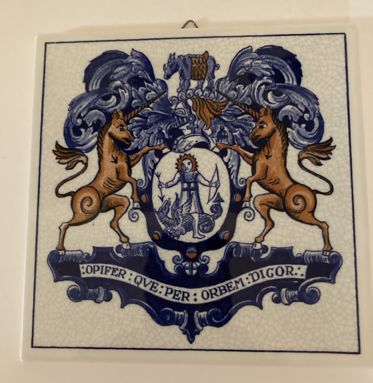 Vintage Delft Blue Apothecary Tile 6” X 6” Pharmacy Collectible Handmade