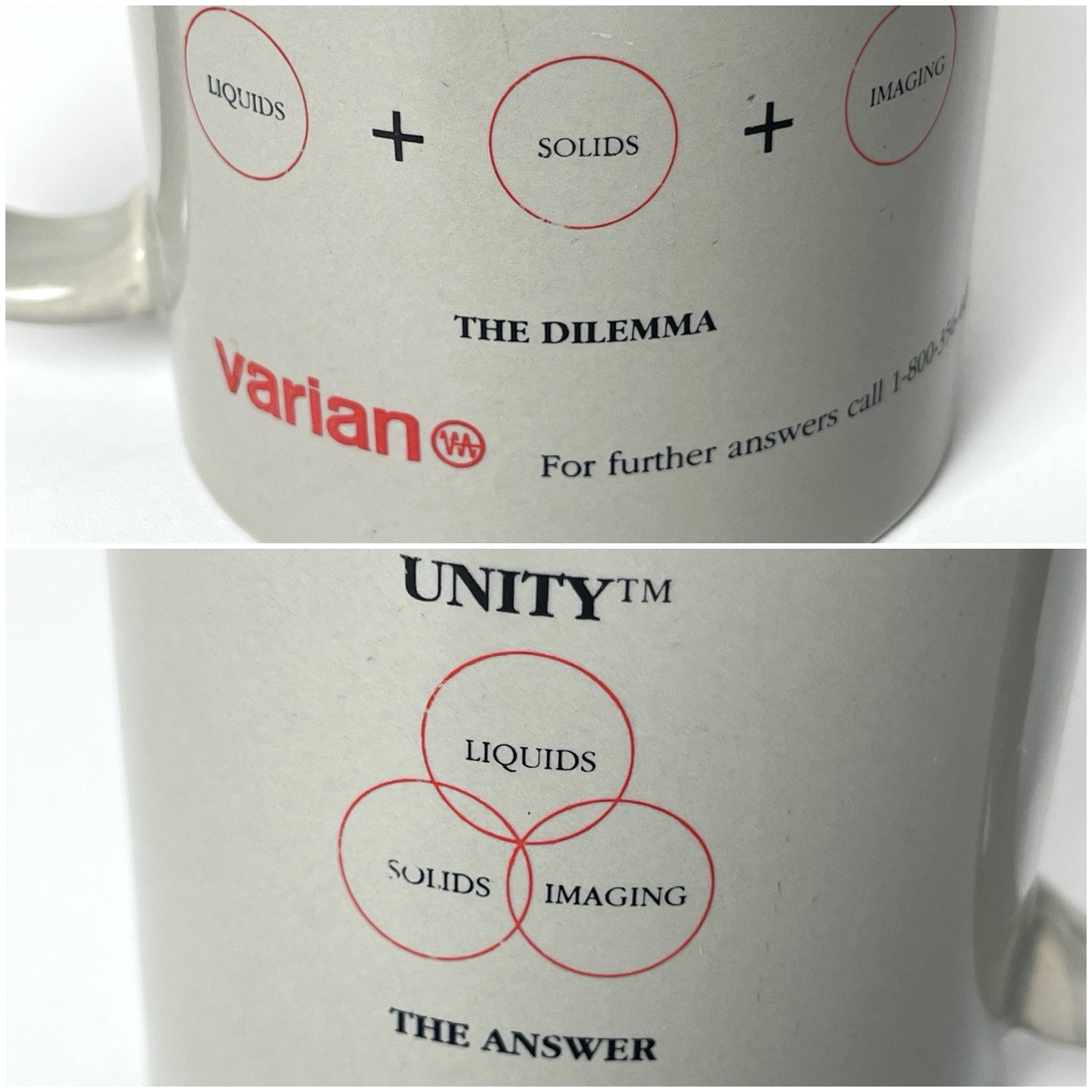 VARIAN “The Dilemma” Unity Medical Imaging System Promo Gray Coffee Mug TECH