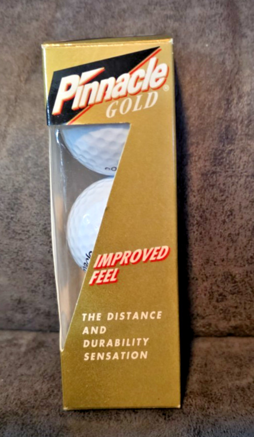 Vintage Claritin Syrup Pinnacle Gold Golf Balls 3 Pack Pharma Rep Promo NOS