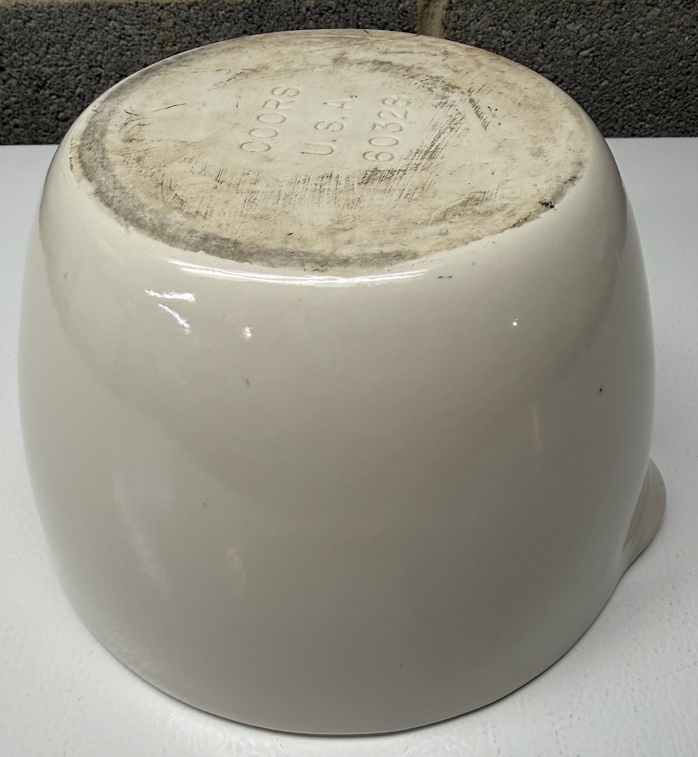 Vintage Coors USA Heavy White Porcelain Lab Mortar Apothecary 60328 Older 👀 👀