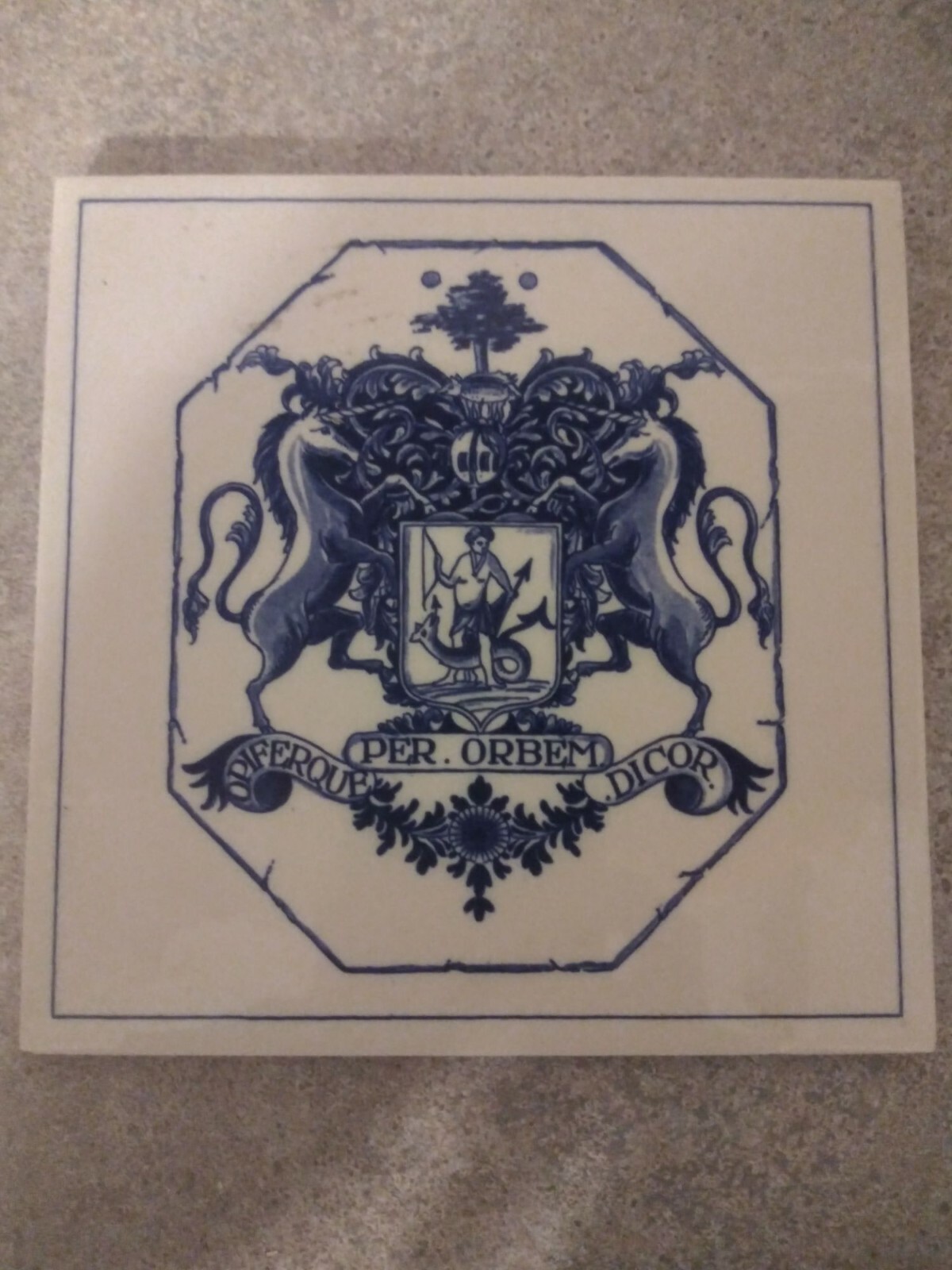 BURROUGHS WELLCOME Pharmacy English Pill Tile Handmade DELFT Holland B-688