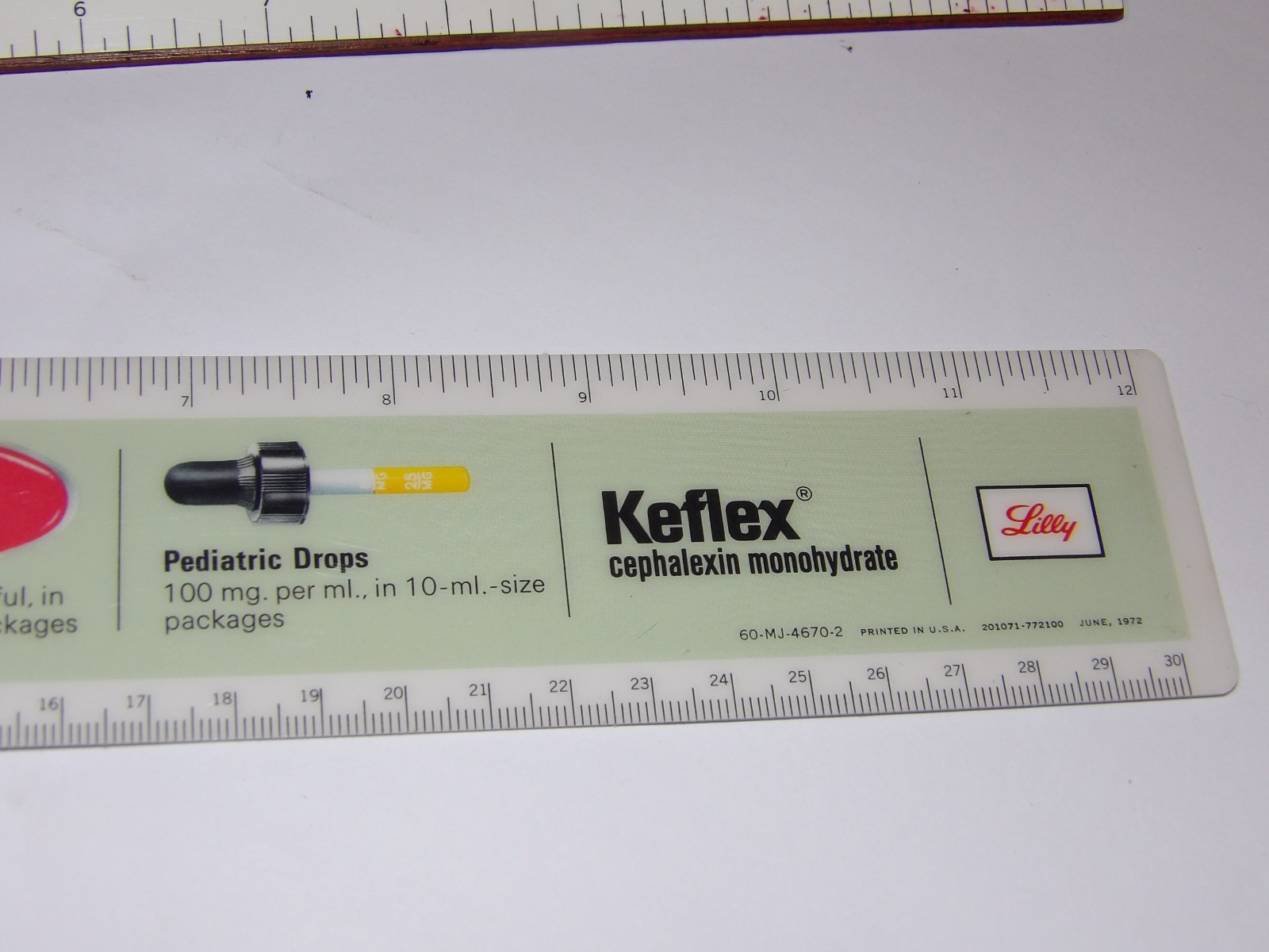4 VINTAGE 1960s-70s PHARMACUTICAL ADVERTISING RULERS! CIBA/LILLY/PARKE-DAVIS!