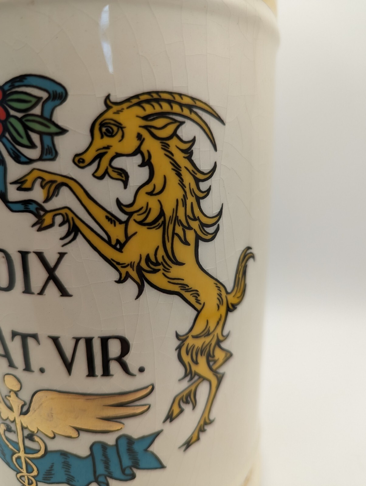 Porcelain Apothecary Jar “Radix Verat. Vir.” Jeanne Robinette California Vintage
