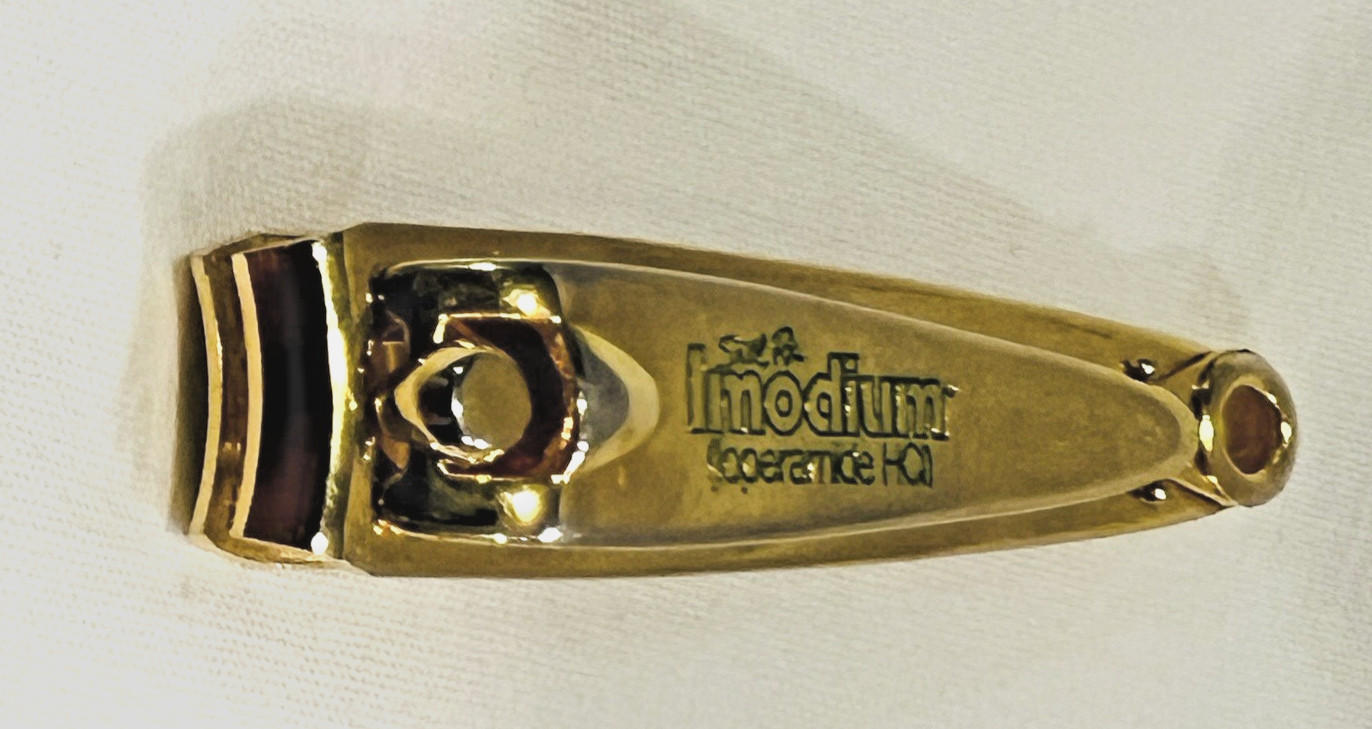 Vtg Pharmaceutical Advertising Promo IMODIUM Nail Clippers Gold Tone USA Made