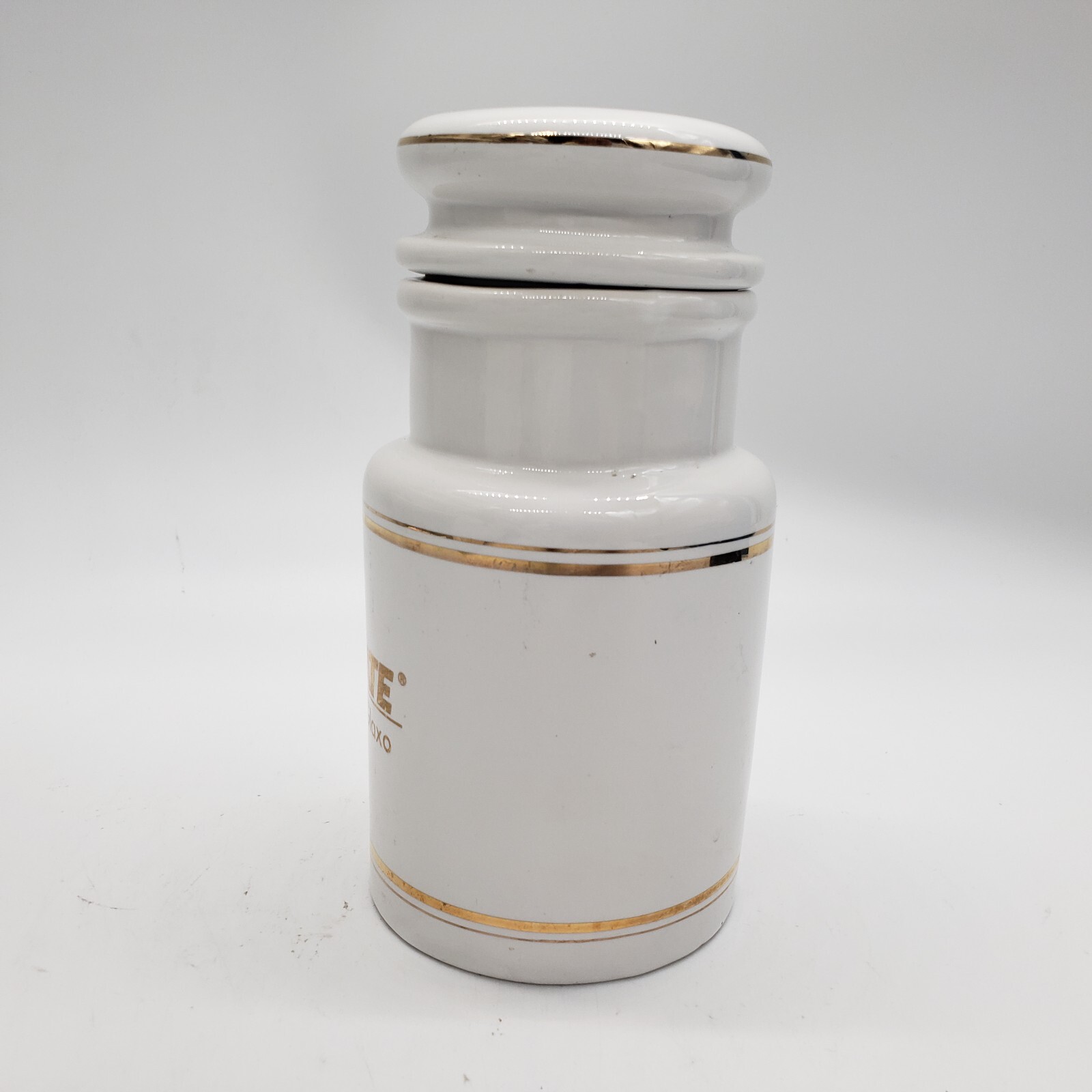 1960s Ceramic Apothecary Pharmaceutical Jar Trandate Labetalol HCI/Glaxo 6.25″ H