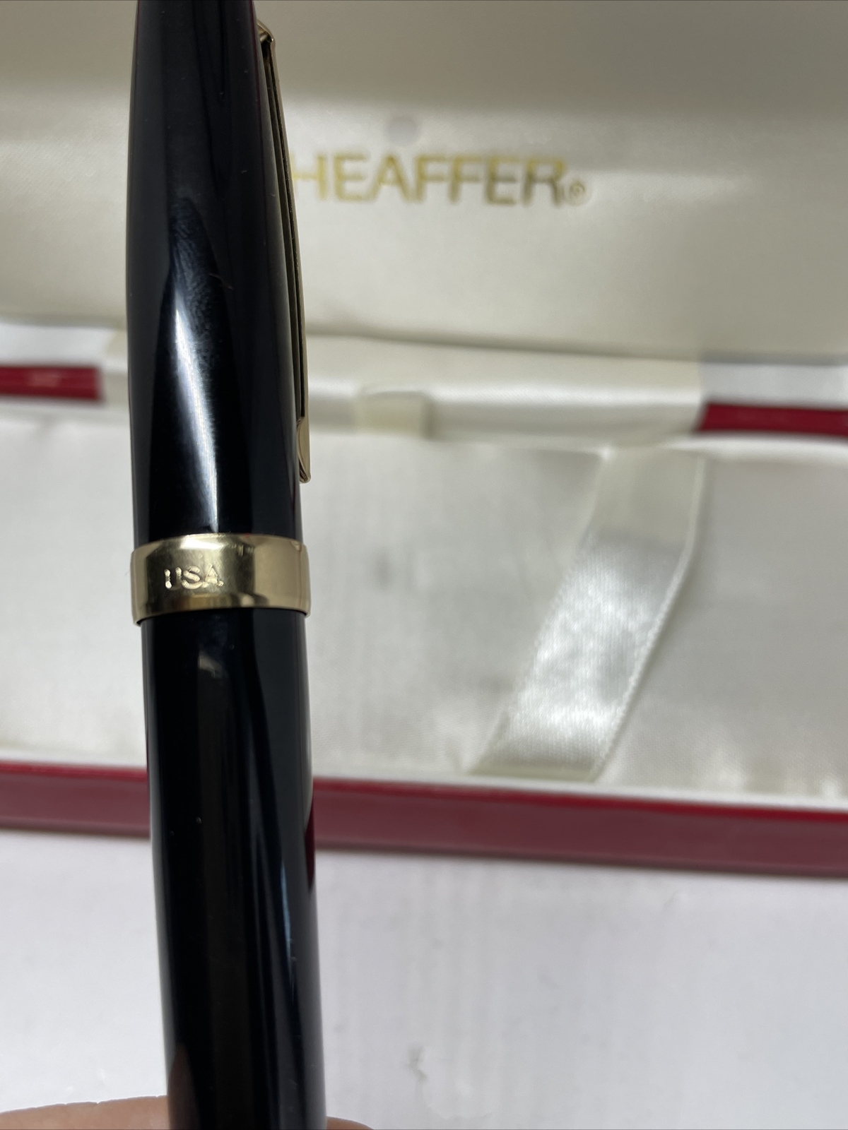 Sheaffer White Dot Ballpoint Pen w/Case BAXTER Pharmaceutical Drug Advertising