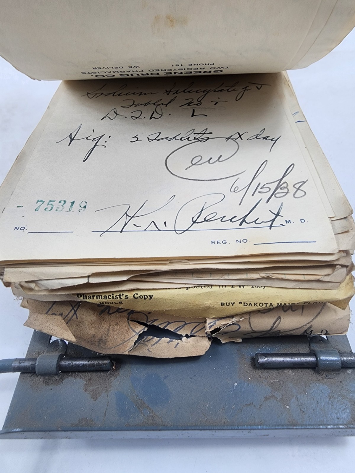 Prescription Atlas Rx Pad Paper Apothecary Druggist Pharmacy Medicine 1938