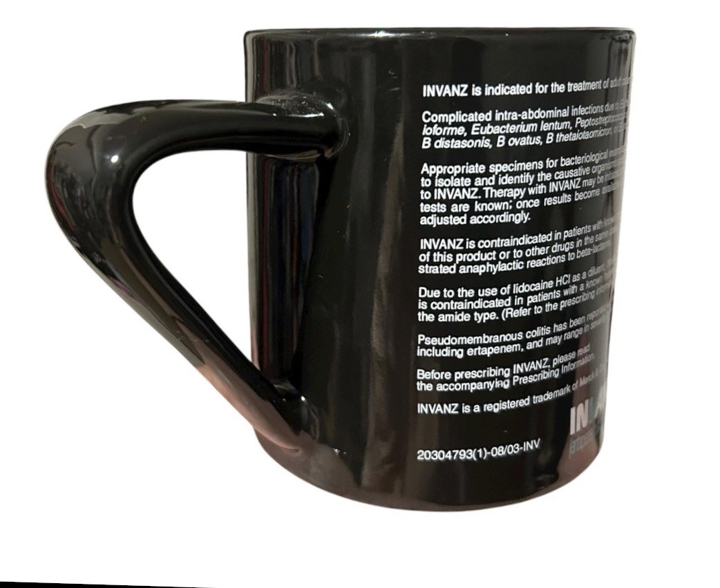 Pharmaceutical Drug Rep Coffee Mug Cup w/ Colorful Bacteria Image, Merck & Co