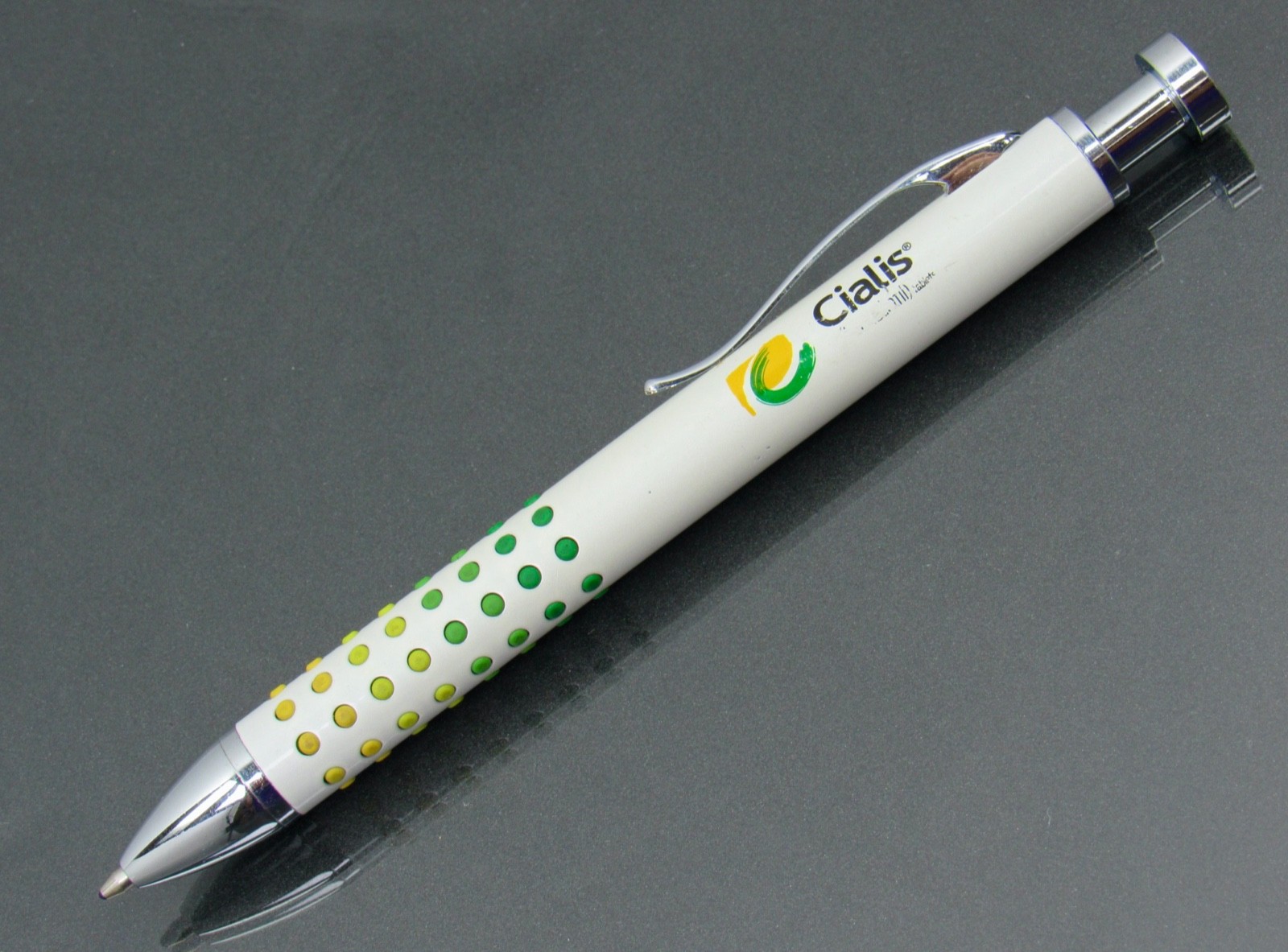 Cialis METAL PEN Bumpy Gripper Nail Head Clicker Drug Rep Pharmaceutical Promo