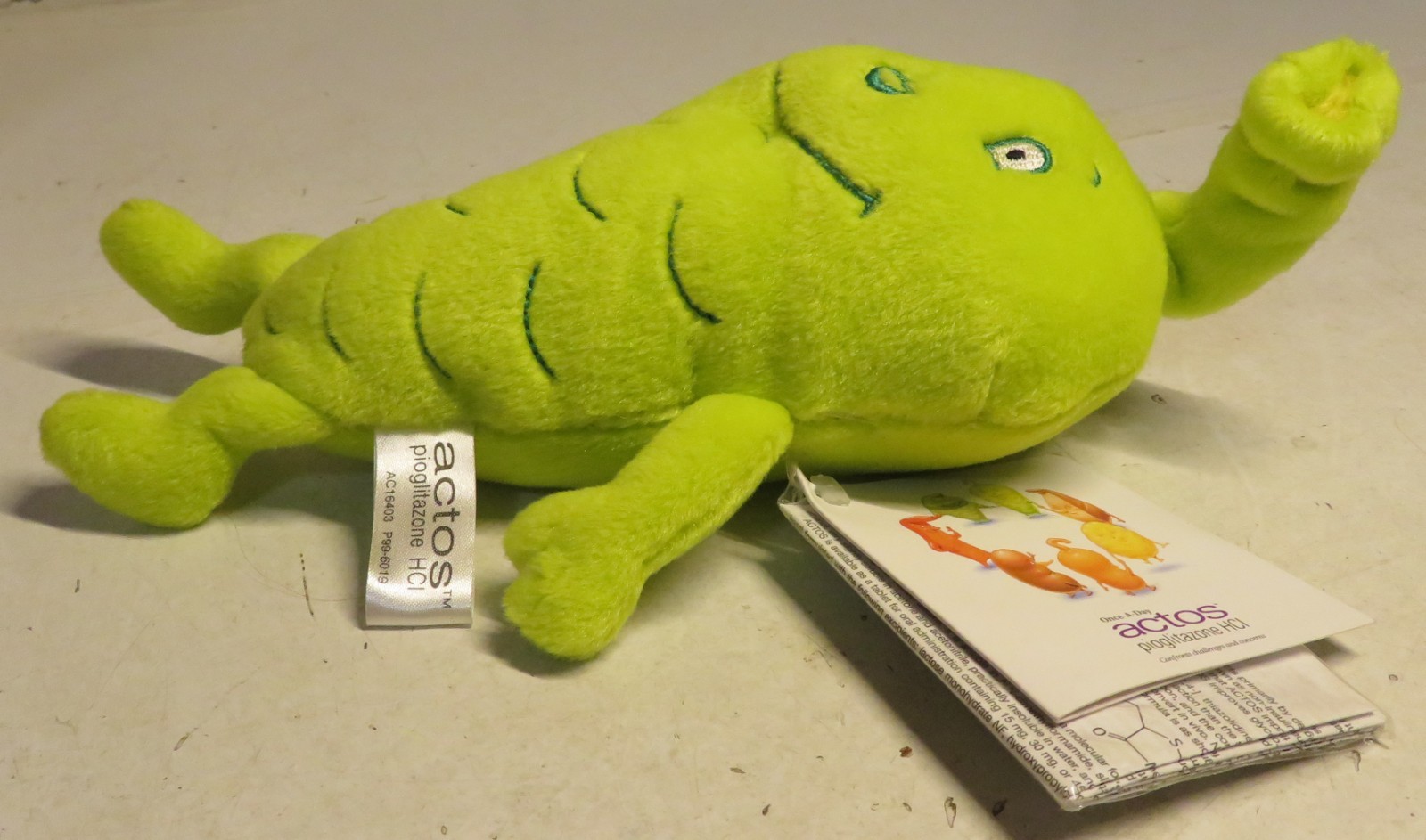 Pancreas Organ Actos Pioglitazone 8″ PLUSH Diabetes Steven Smith Bean Promo NOS