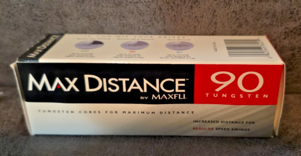 Vintage Tarka Maxfli Max Distance 90 Golf Balls 3 Pack Drug Rep Promo NOS