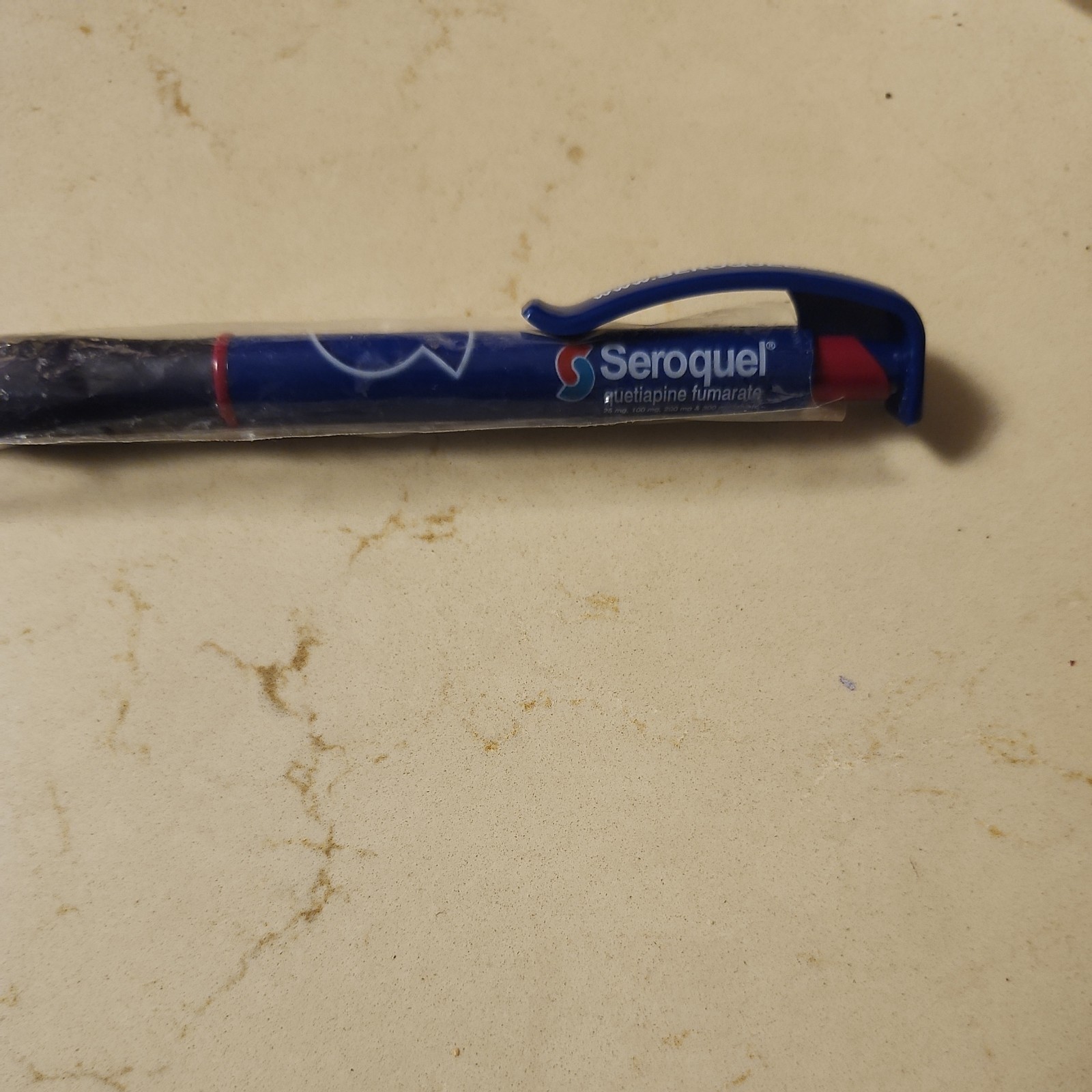 Seroquel Drug Rep Pen, Pharma Promo Advertising, Purple & orange. NEW in plastic
