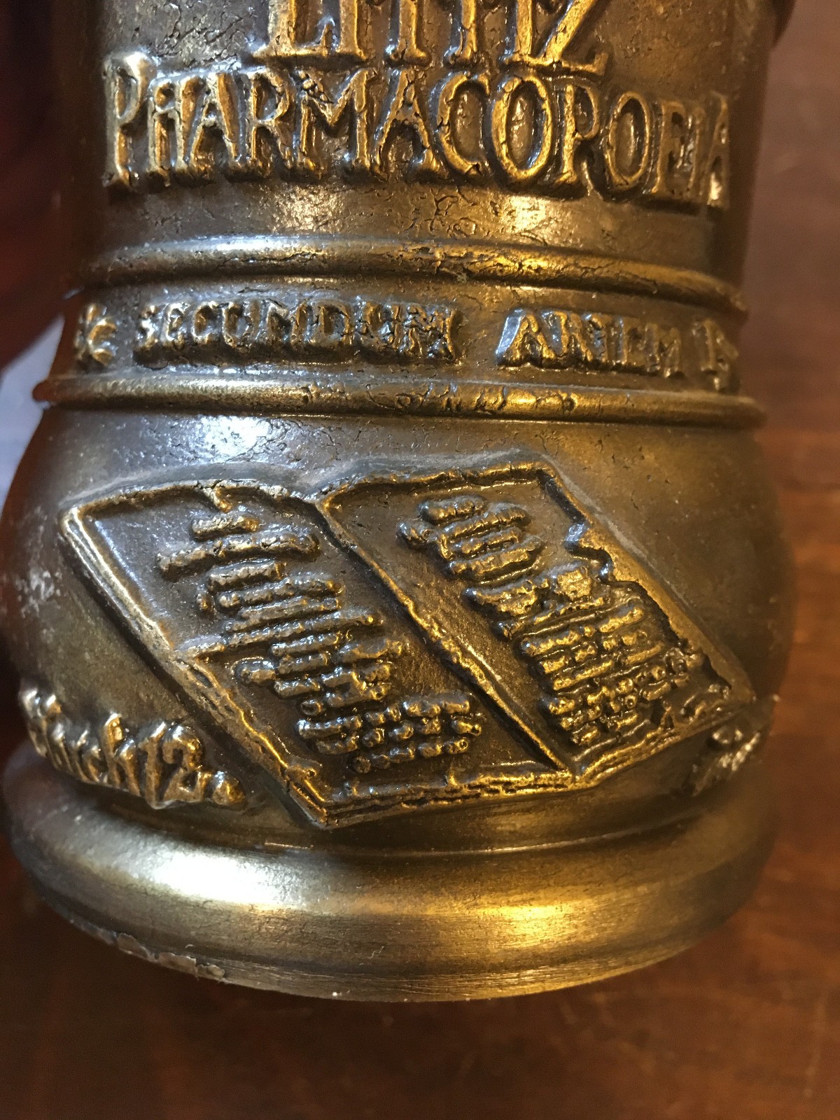 1983 Schering Vintage Brass Pharmacy Mortar & Pestle Paperweight Bookend, Lititz