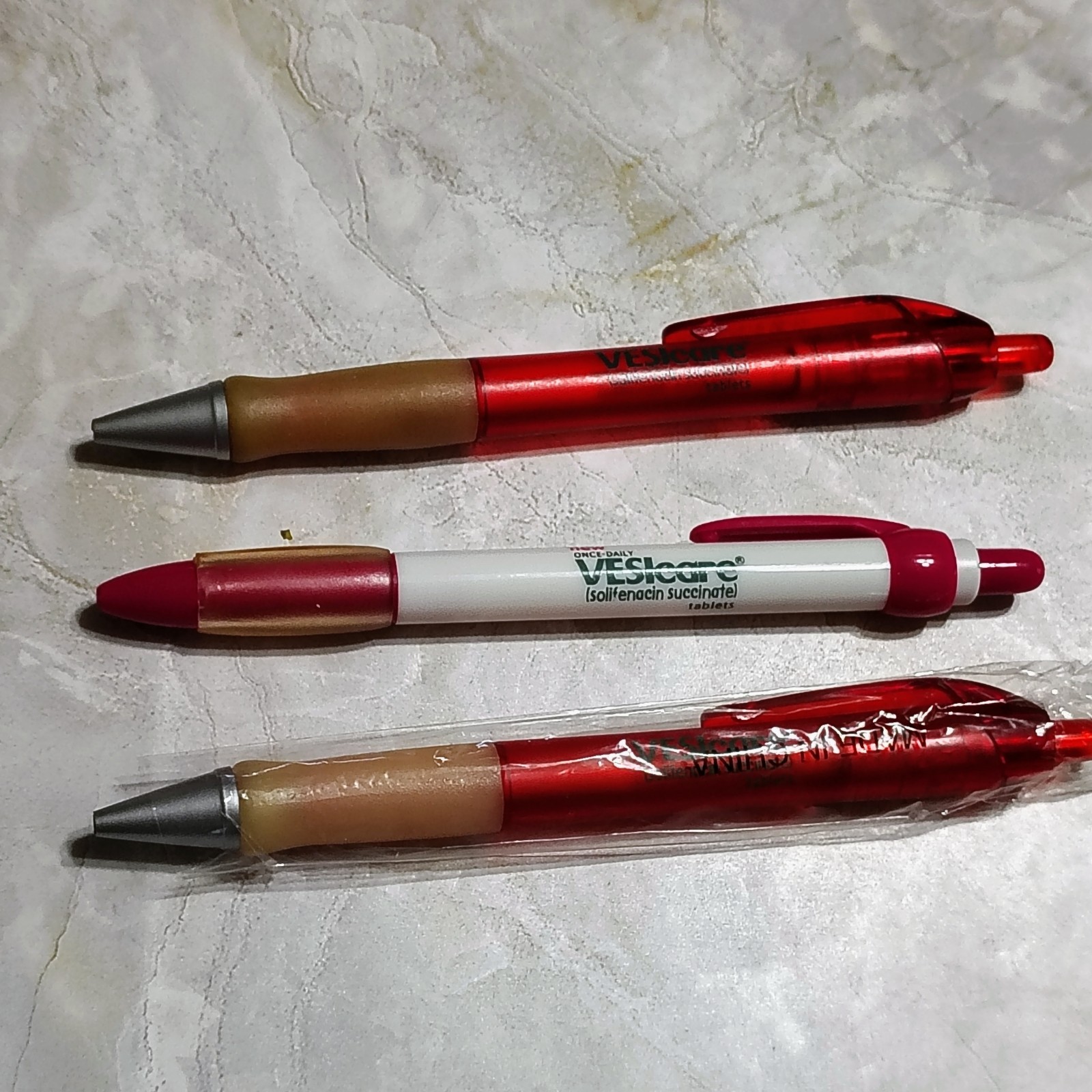 HTF Translucent Vesicare Pharmaceutical Drug Rep Lot of 3 Pens Medical