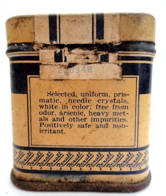 antique EPSOM SALT TIN w CONTENTS rexall store UNITED DRUG CO uc1059