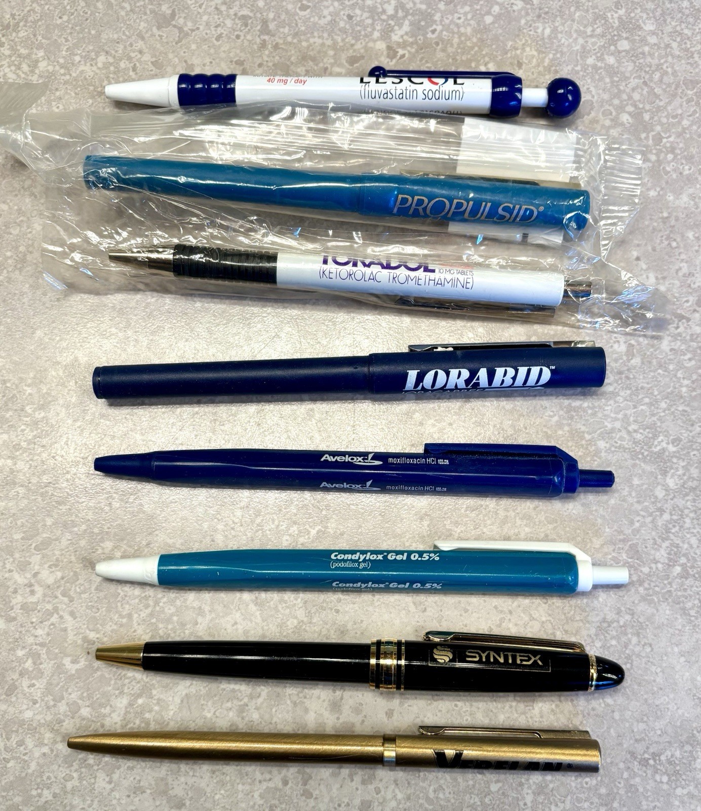 Pharmaceutical Drug Rep Ballpoint Pens Lot Of Eight