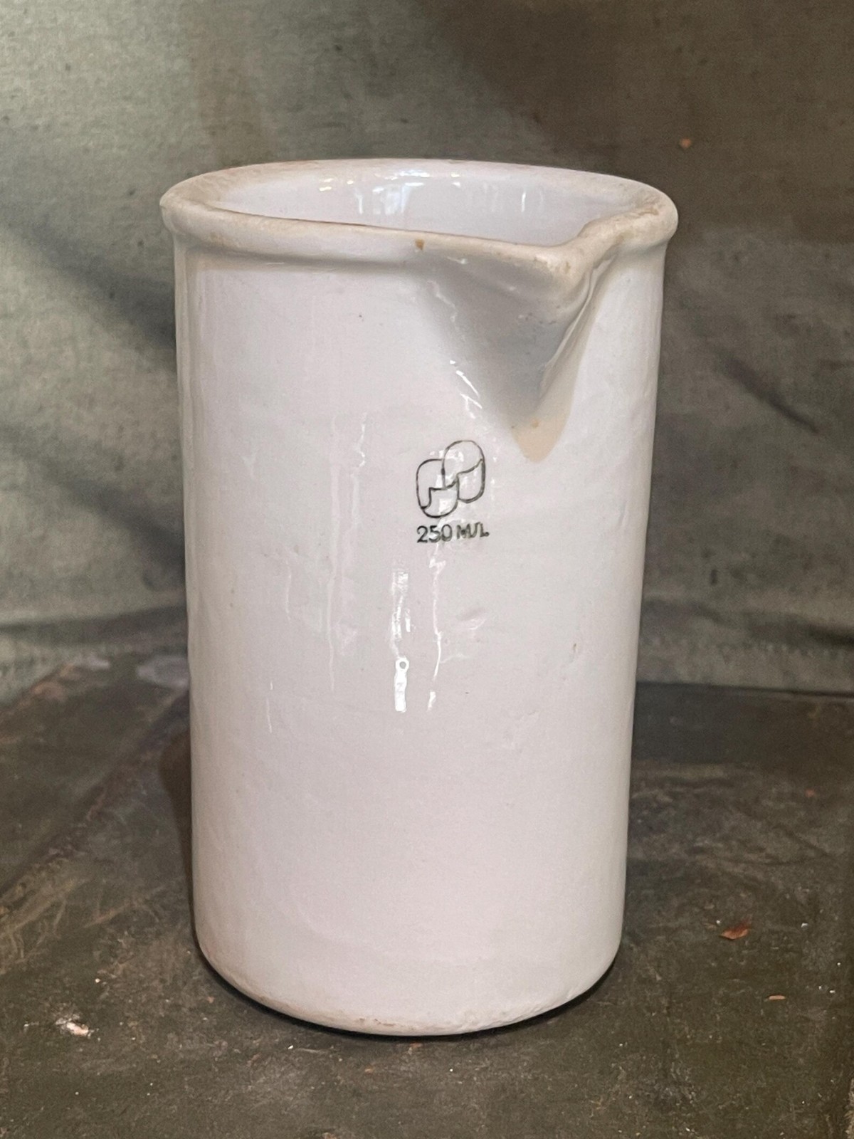 Vintage Soviet Porcelain Measuring Jug, Apothecary Laboratory Vessel, Lab Measur