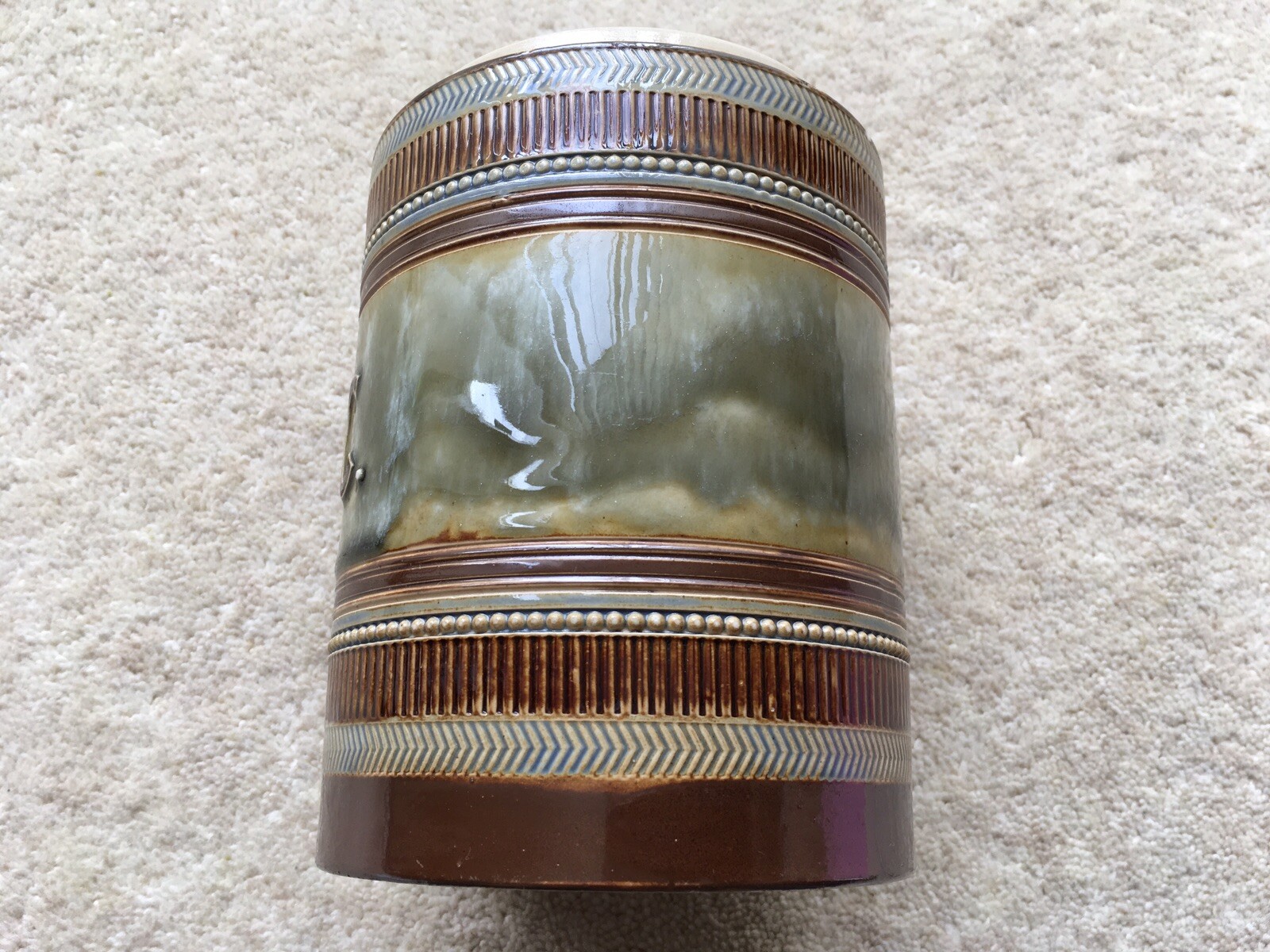 RARE C1910 VINTAGE ROYAL DOULTON POTTERY”UNC.BORIC”CHINA CHEMISTS JAR/POT
