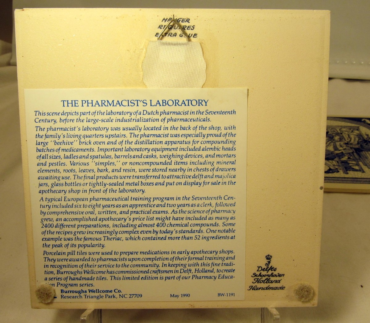 VTG SET OF 7 BURROUGHS WELLCOME CO DELFT HOLLAND BLUE/WHITE PHARMACY (EZS001114)