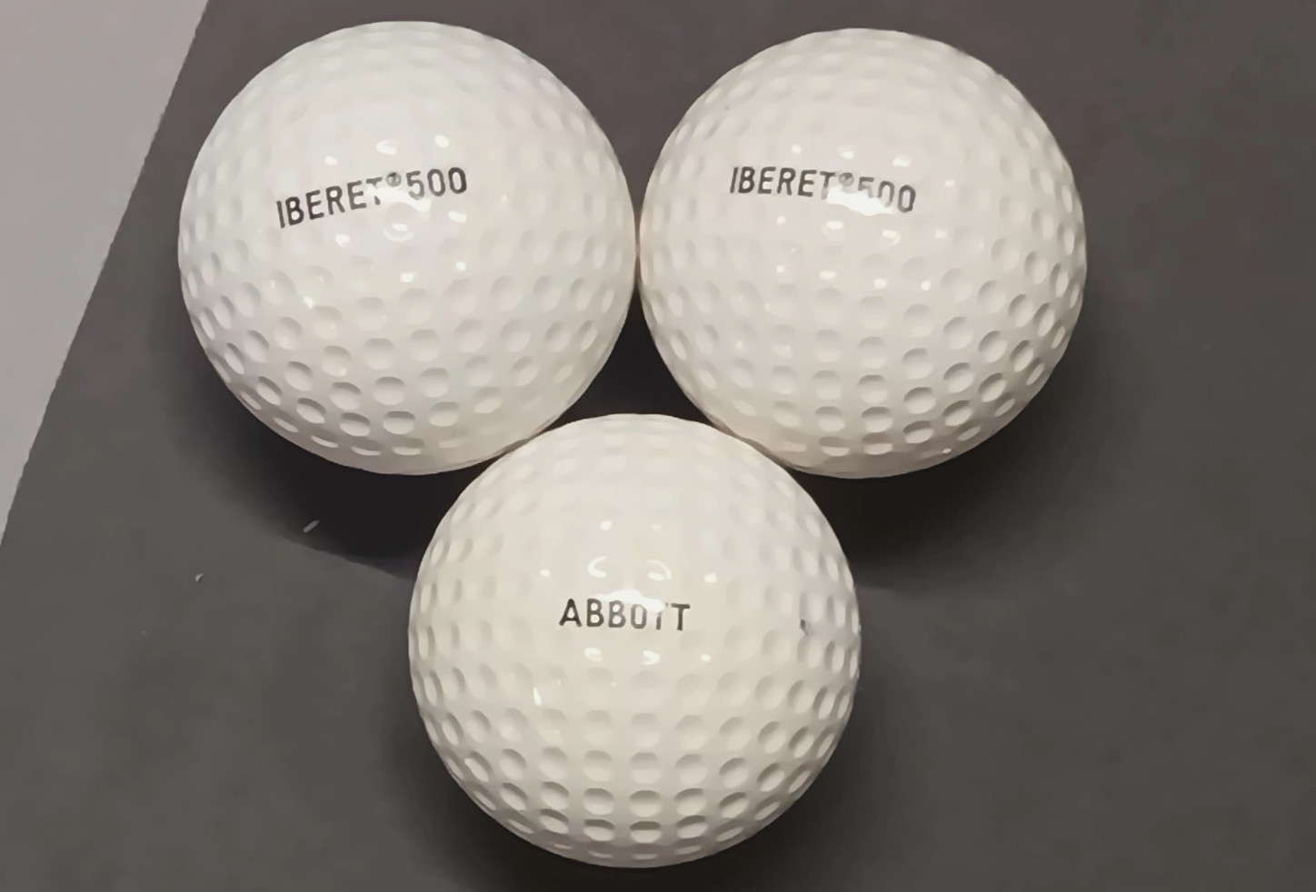 Vintage Box 3 ABBOTT labs IBERET-FOLIC 500 logo Faultless promo GOLF BALLS