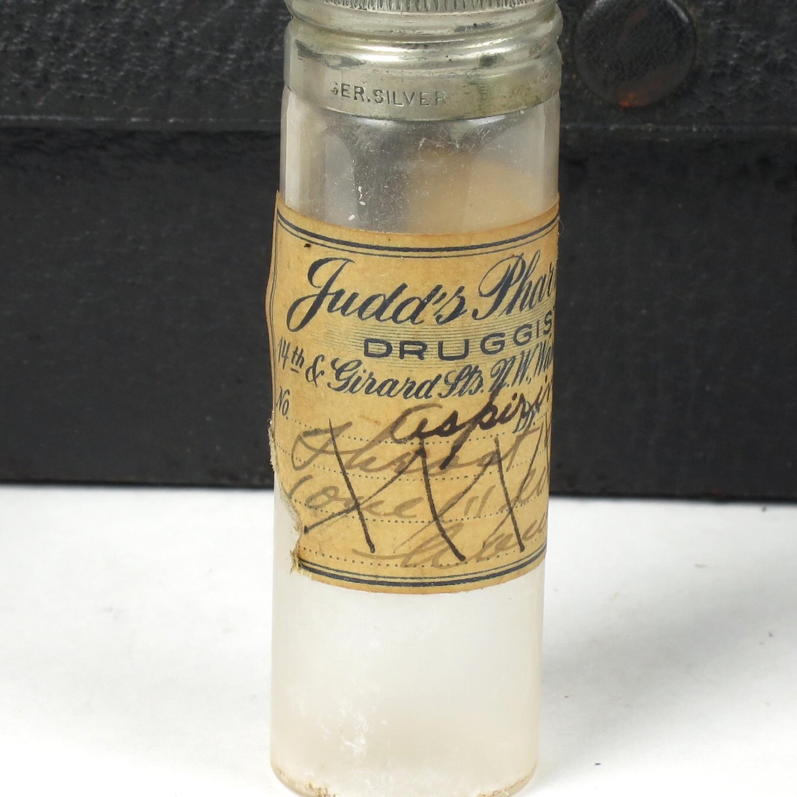 Antique Doctor Travel Medical Kit Apothecary Leather Case Empty Vials